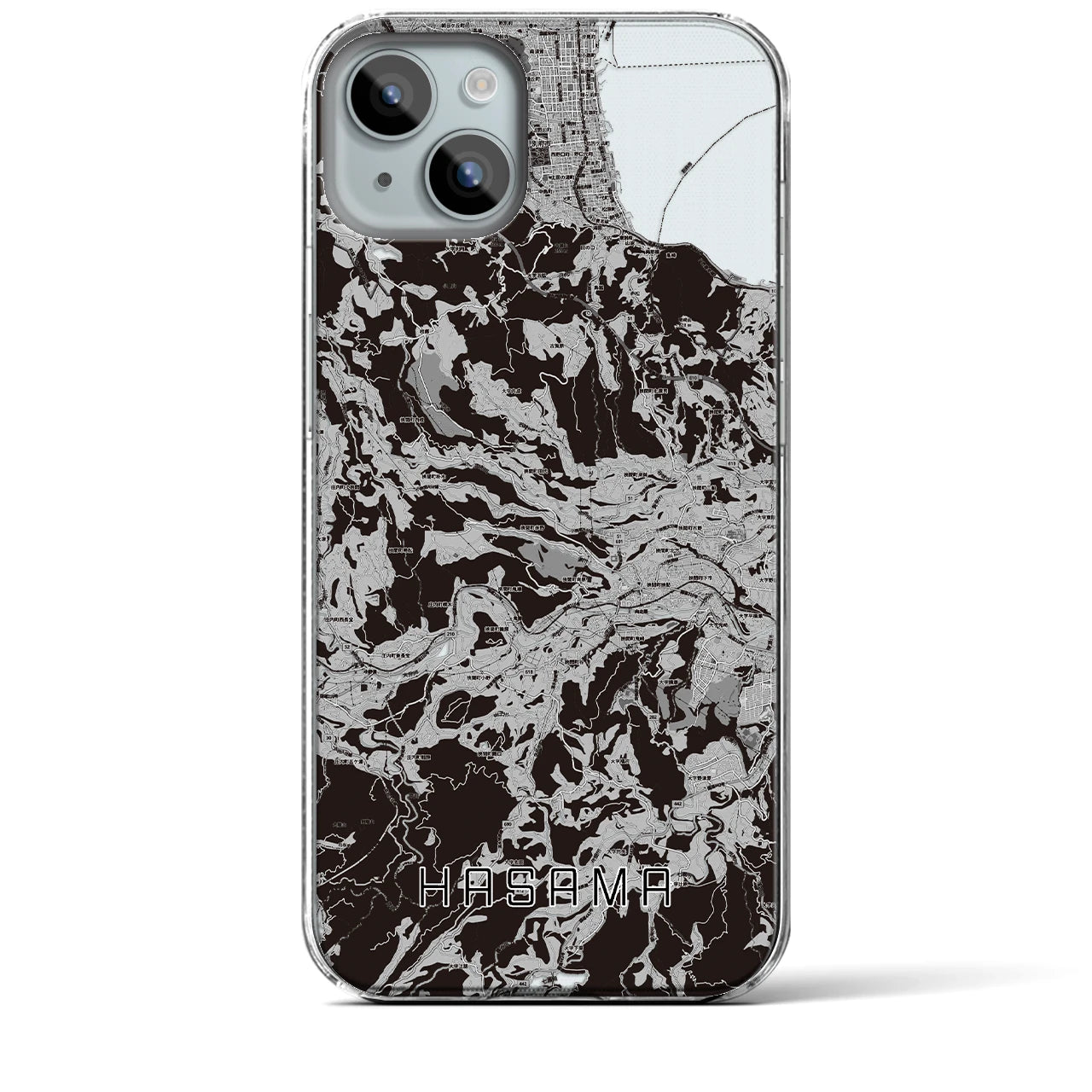 【挾間(大分県)】地図柄iPhoneケース(クリアタイプ)