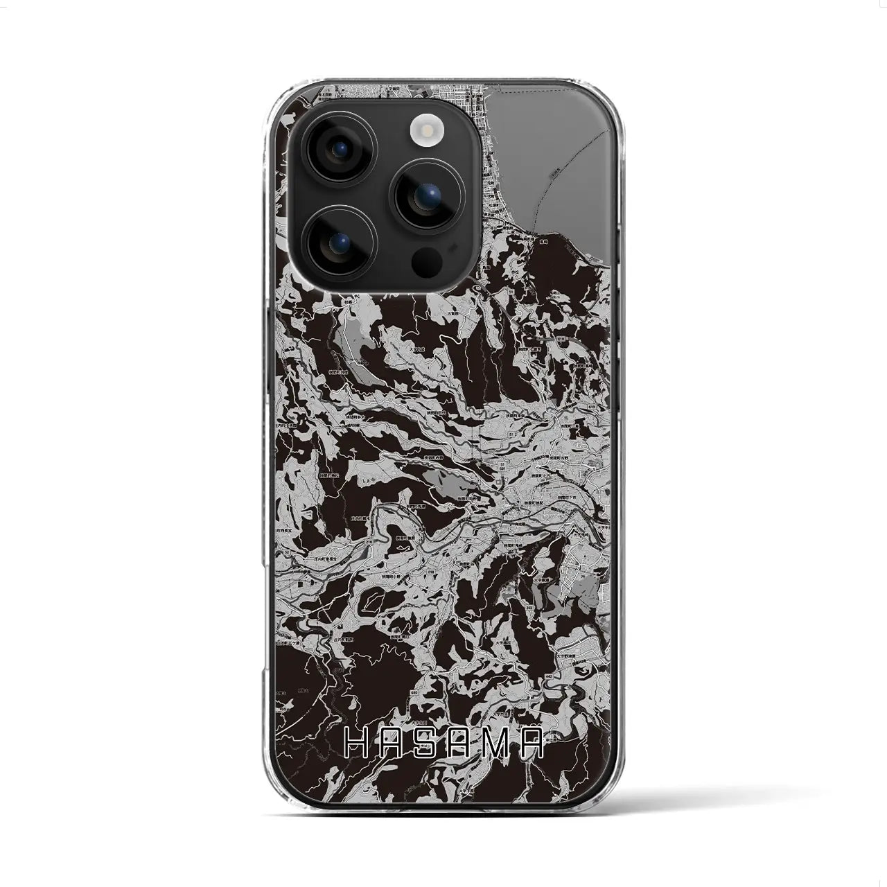 【挾間(大分県)】地図柄iPhoneケース(クリアタイプ)