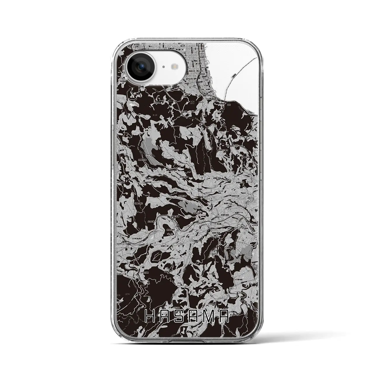 【挾間(大分県)】地図柄iPhoneケース(クリアタイプ)