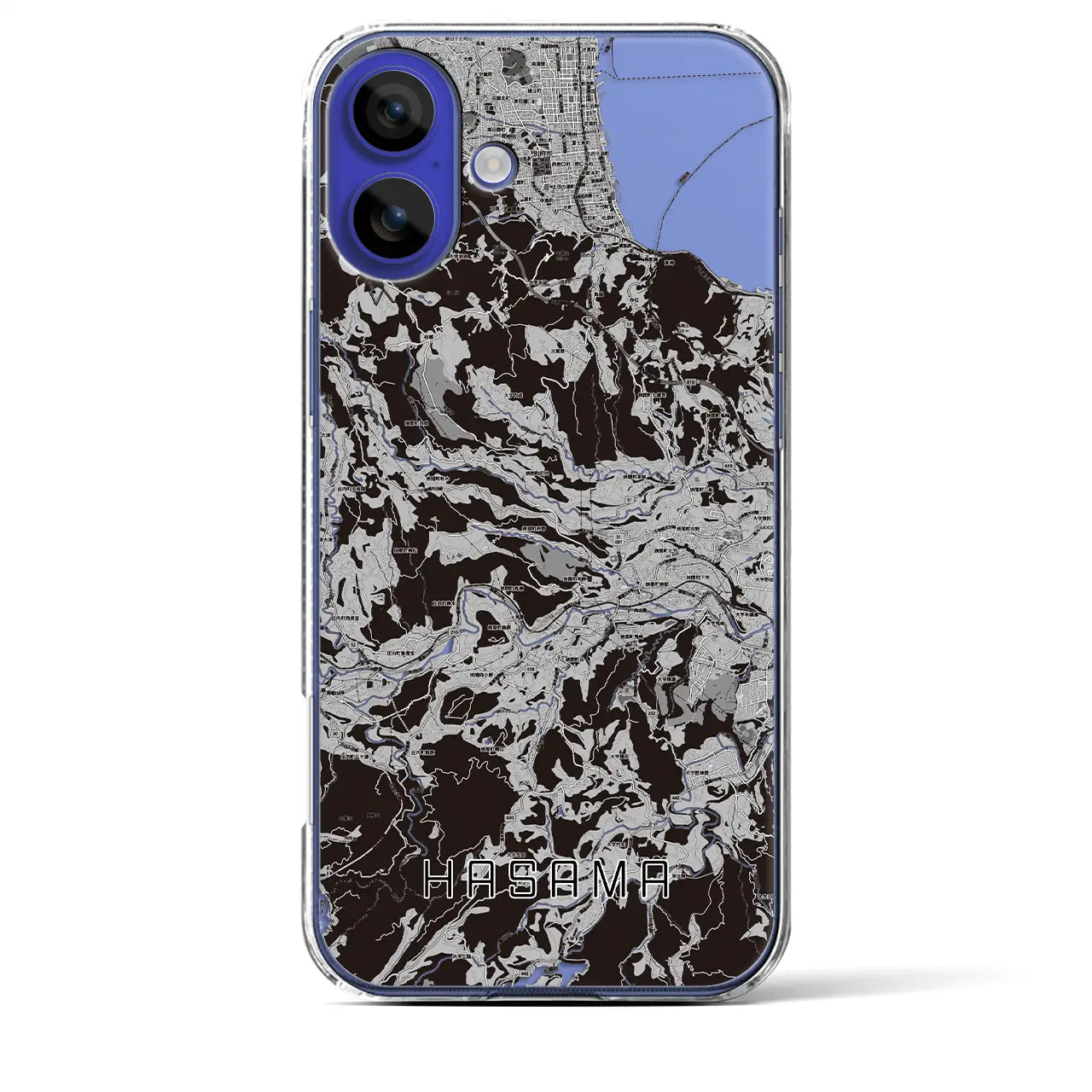 【挾間(大分県)】地図柄iPhoneケース(クリアタイプ)