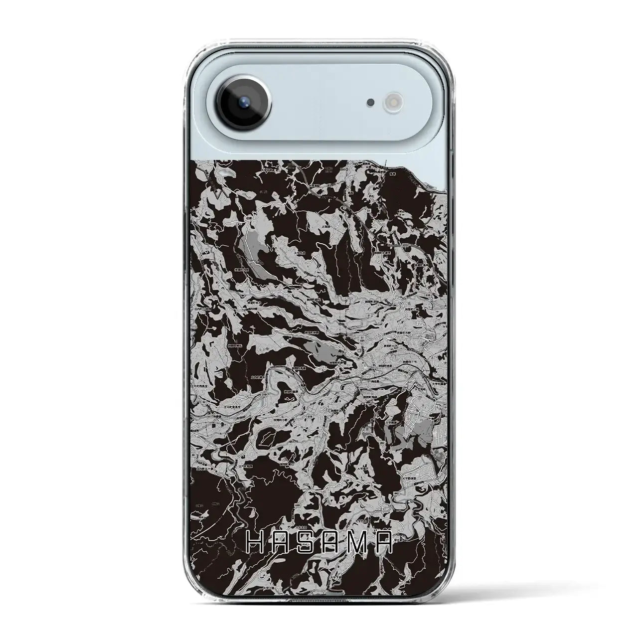 【挾間(大分県)】地図柄iPhoneケース(クリアタイプ)