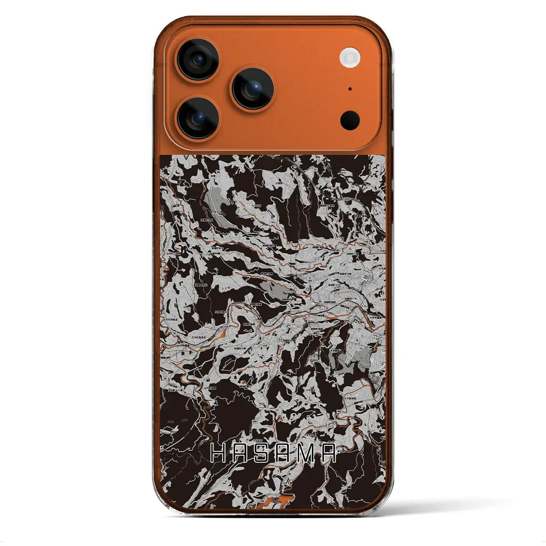 【挾間(大分県)】地図柄iPhoneケース(クリアタイプ)