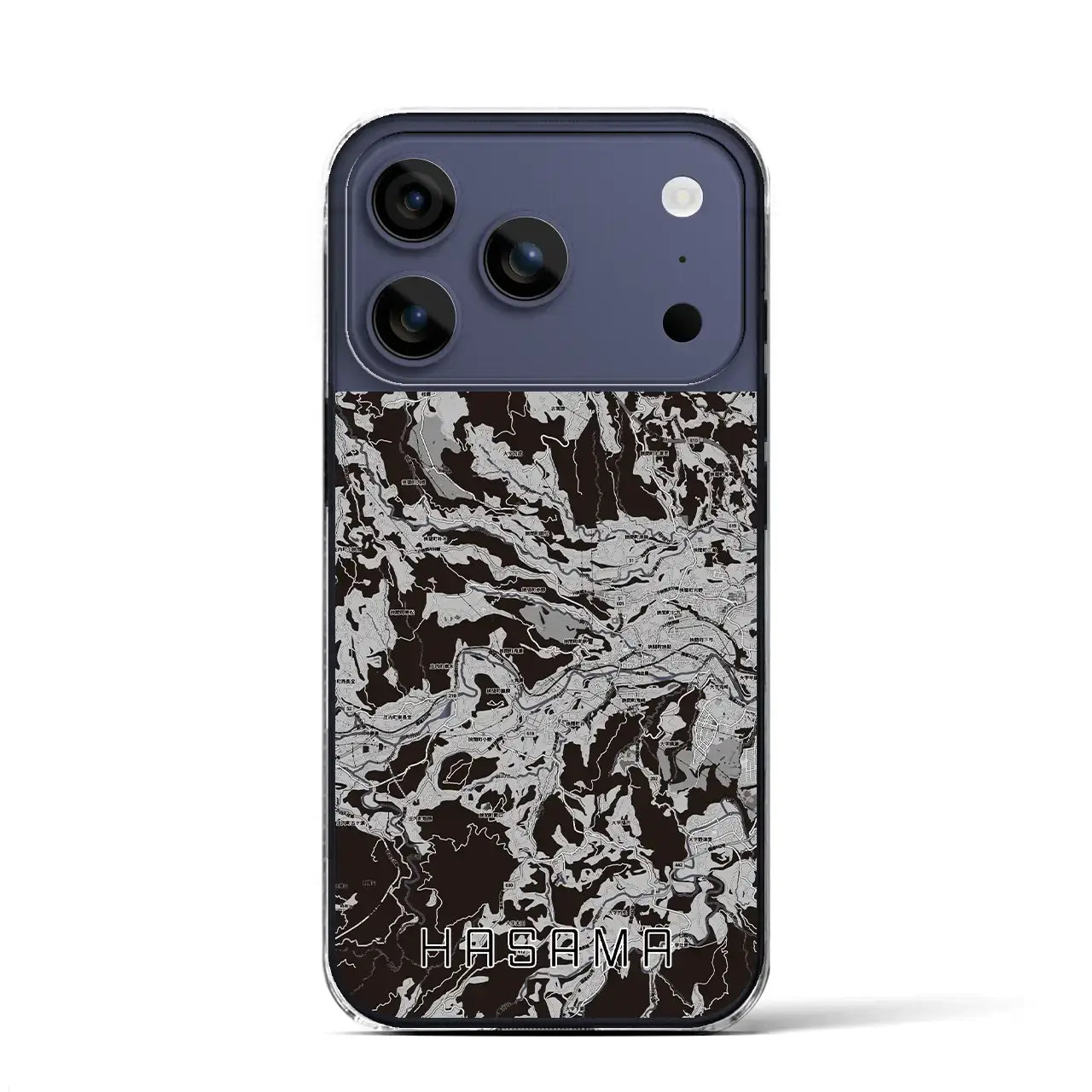 【挾間(大分県)】地図柄iPhoneケース(クリアタイプ)