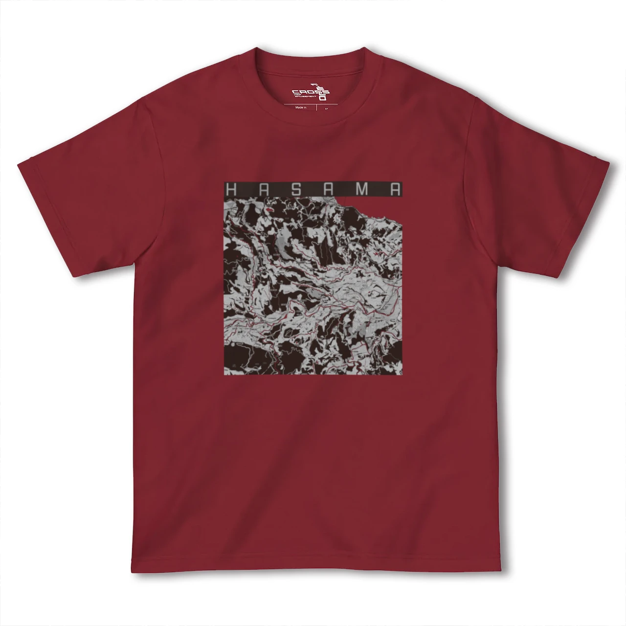 【挾間(大分県)】地図柄ヘビーウェイトTシャツ