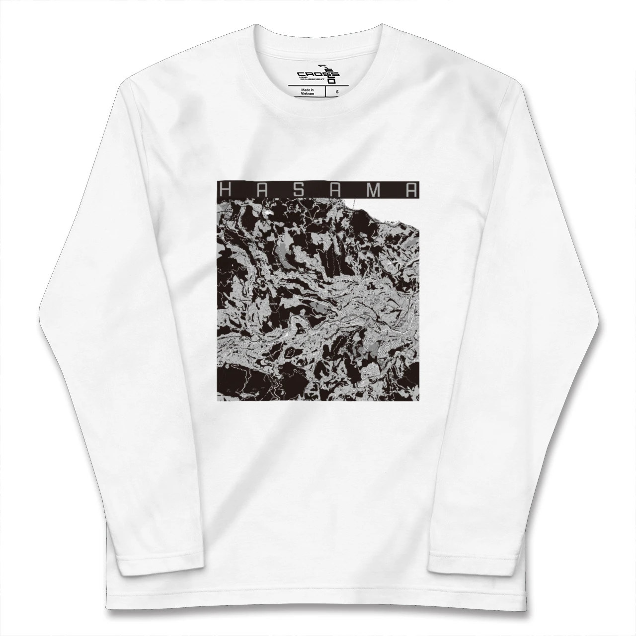 【挾間(大分県)】地図柄ロングスリーブTシャツ