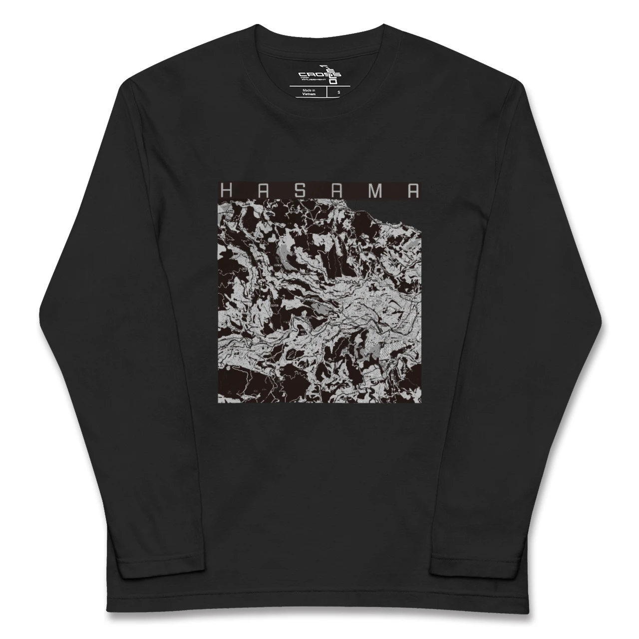 【挾間(大分県)】地図柄ロングスリーブTシャツ