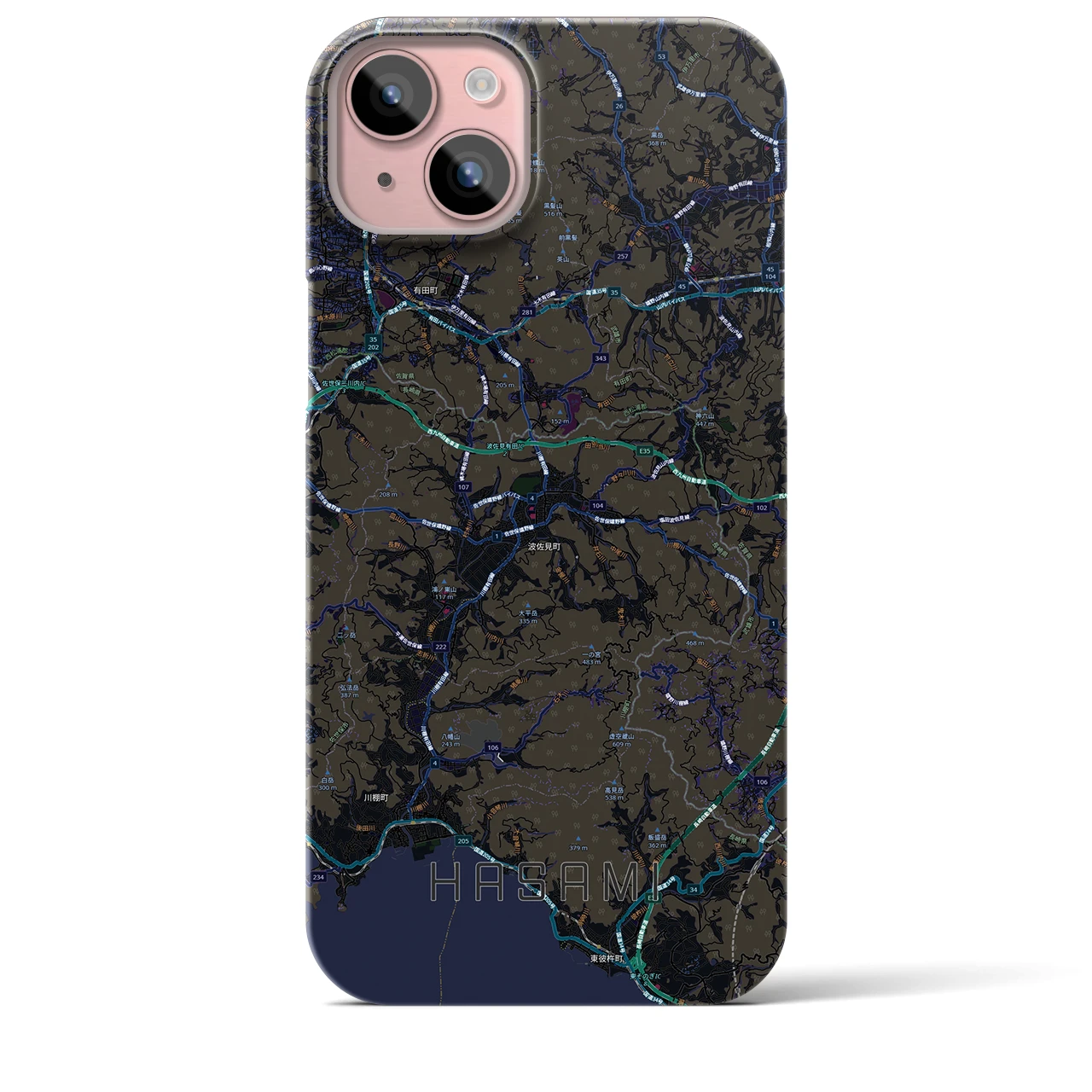 【波佐見(長崎県)】地図柄iPhoneケース(バックカバータイプ)