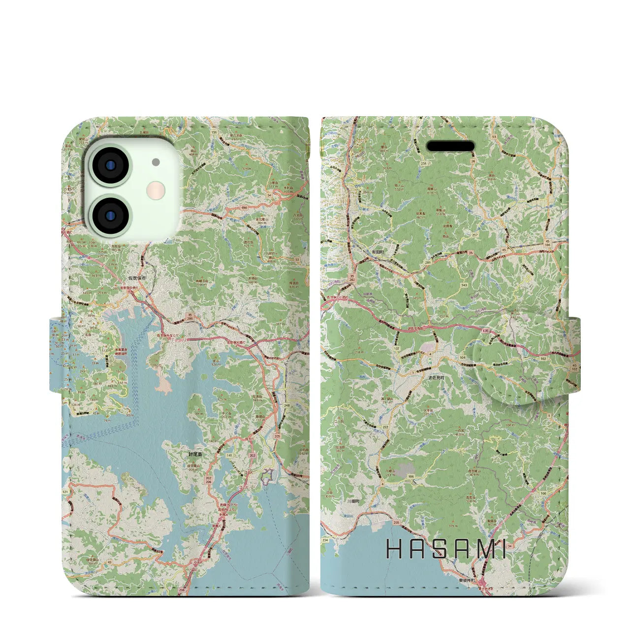 【波佐見(長崎県)】地図柄iPhoneケース(手帳タイプ)
