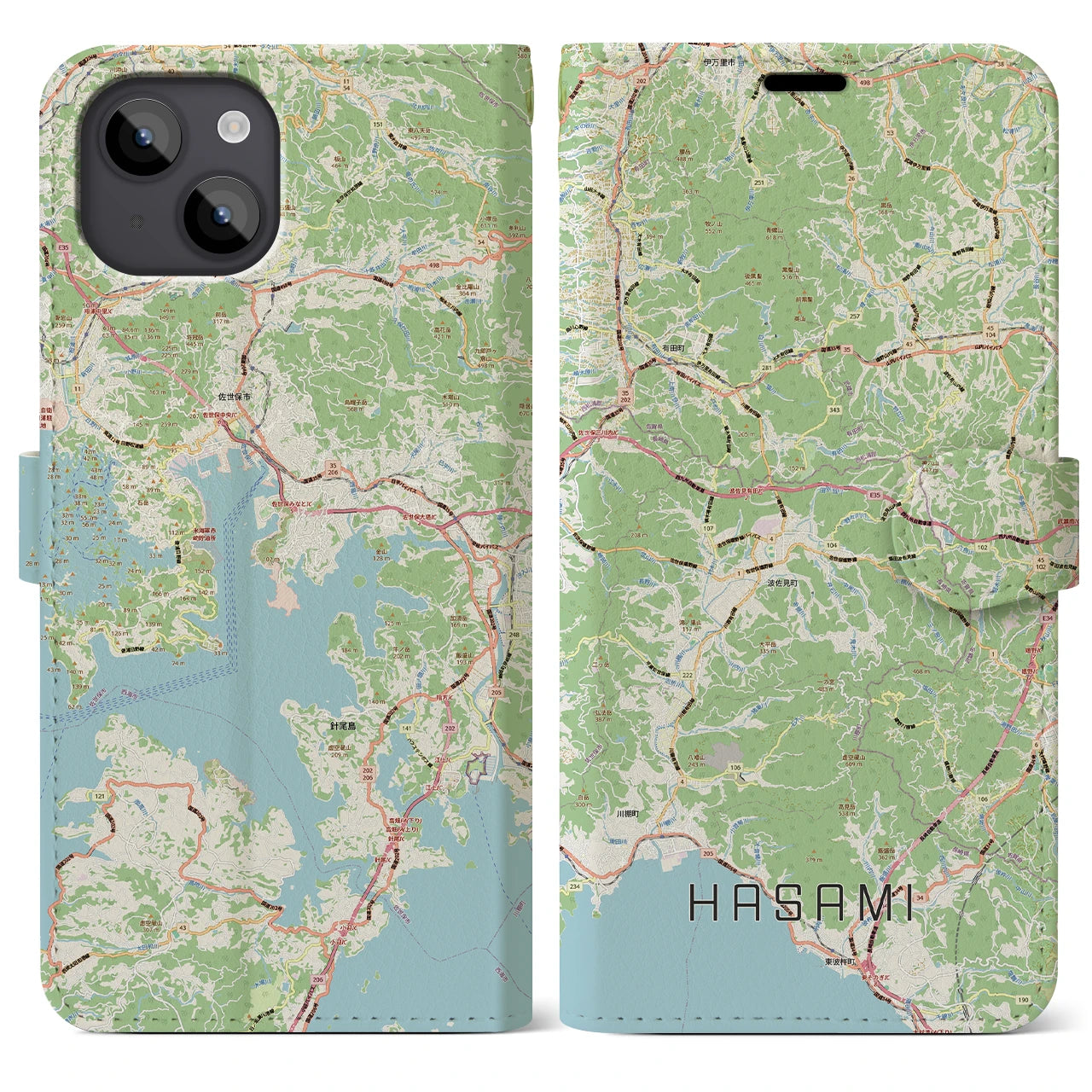 【波佐見(長崎県)】地図柄iPhoneケース(手帳タイプ)