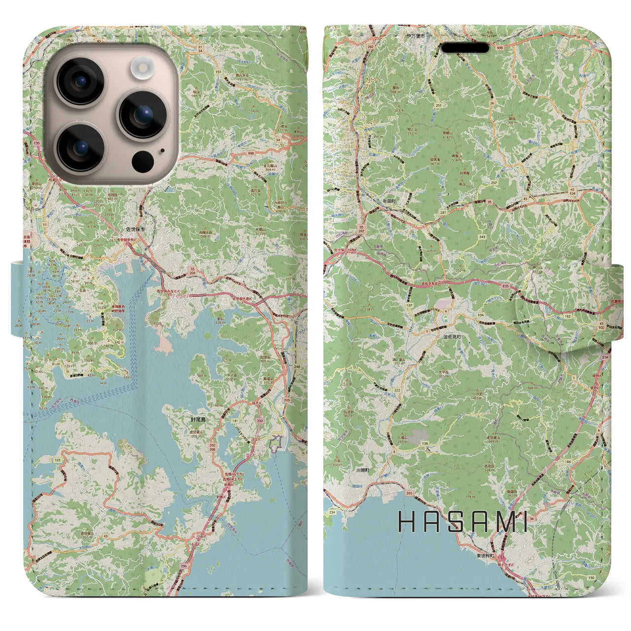 【波佐見(長崎県)】地図柄iPhoneケース(手帳タイプ)