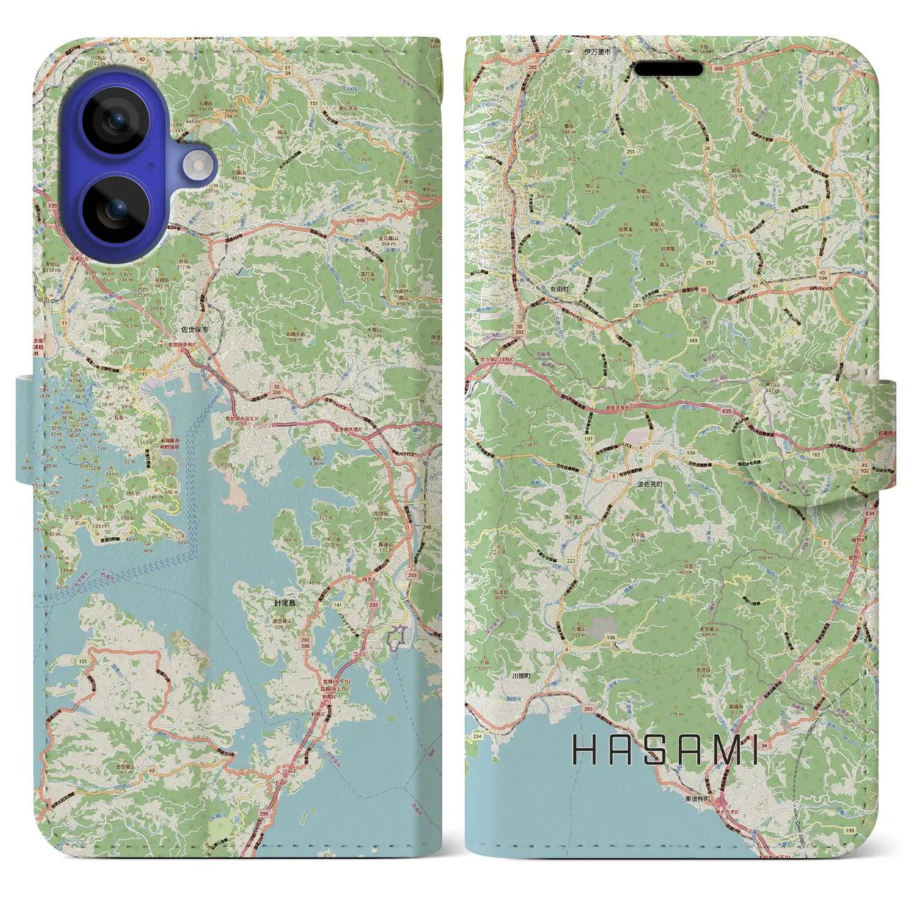 【波佐見(長崎県)】地図柄iPhoneケース(手帳タイプ)