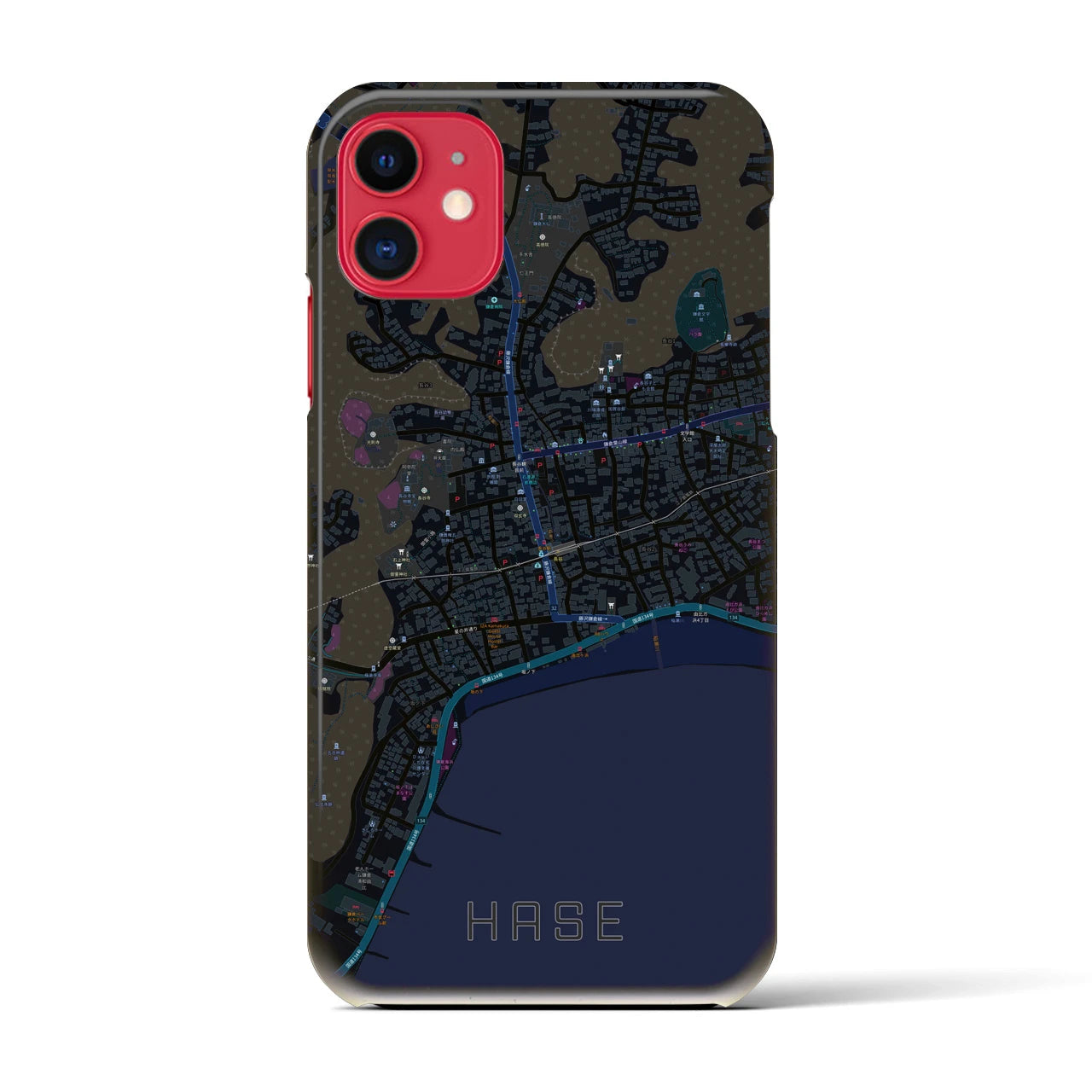 【長谷(神奈川県)】地図柄iPhoneケース(バックカバータイプ)
