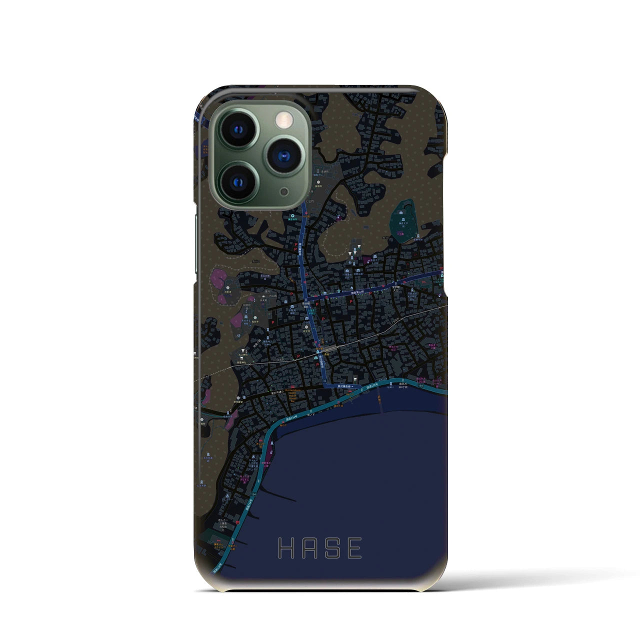 【長谷(神奈川県)】地図柄iPhoneケース(バックカバータイプ)