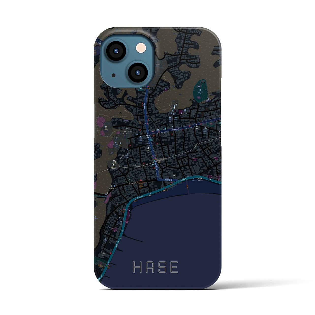 【長谷(神奈川県)】地図柄iPhoneケース(バックカバータイプ)