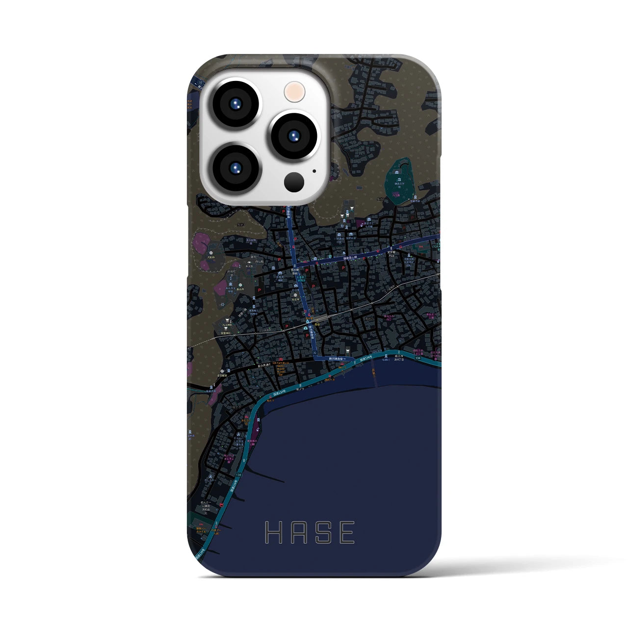 【長谷(神奈川県)】地図柄iPhoneケース(バックカバータイプ)