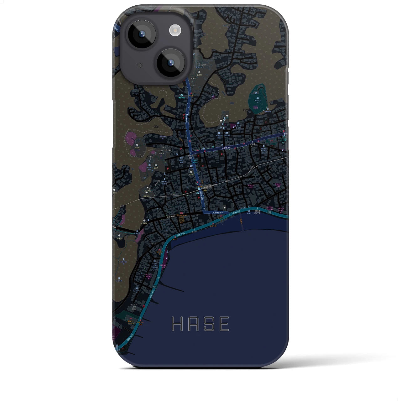 【長谷(神奈川県)】地図柄iPhoneケース(バックカバータイプ)