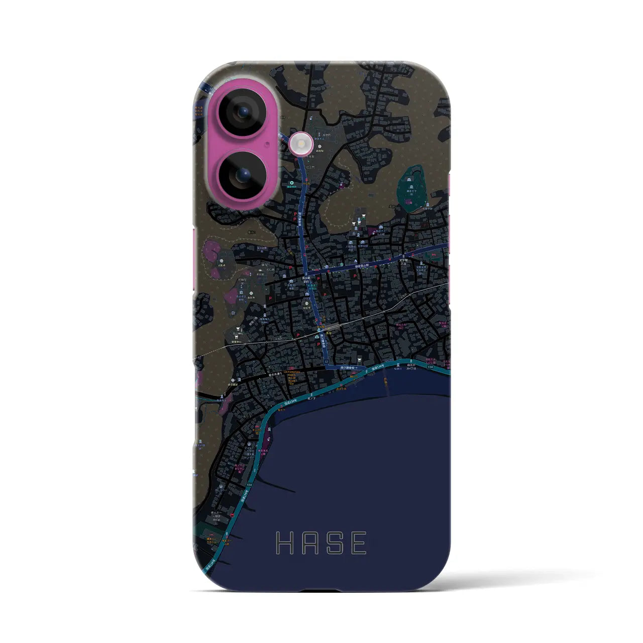 【長谷(神奈川県)】地図柄iPhoneケース(バックカバータイプ)