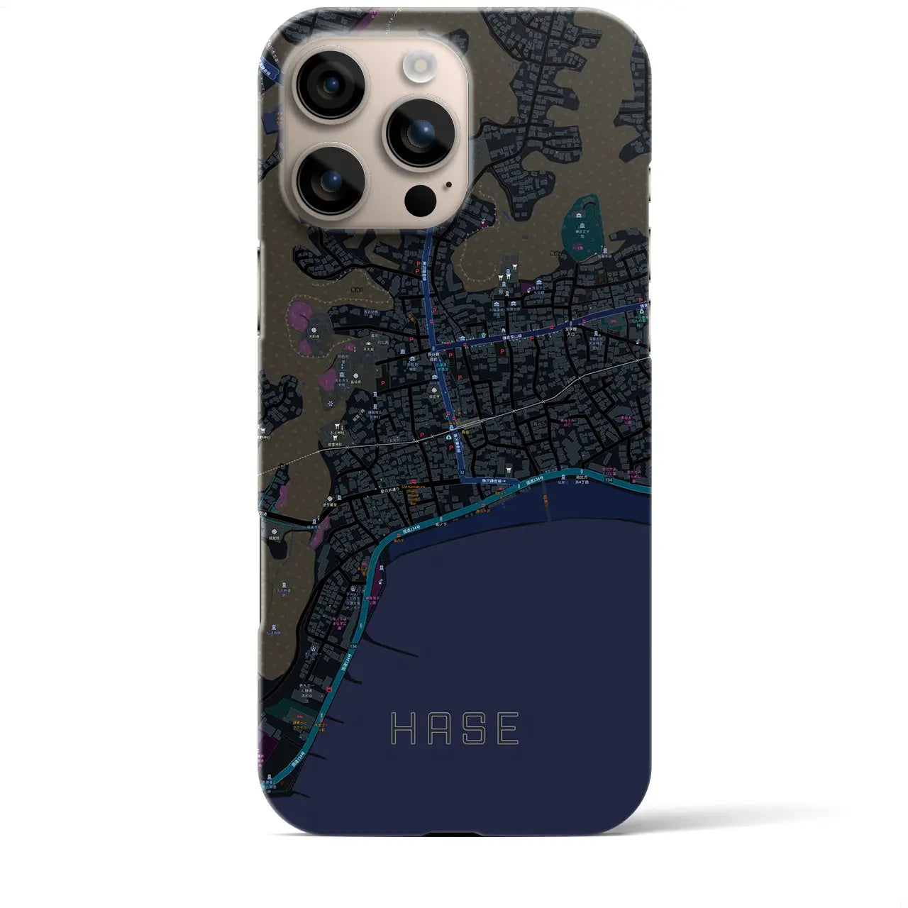 【長谷(神奈川県)】地図柄iPhoneケース(バックカバータイプ)