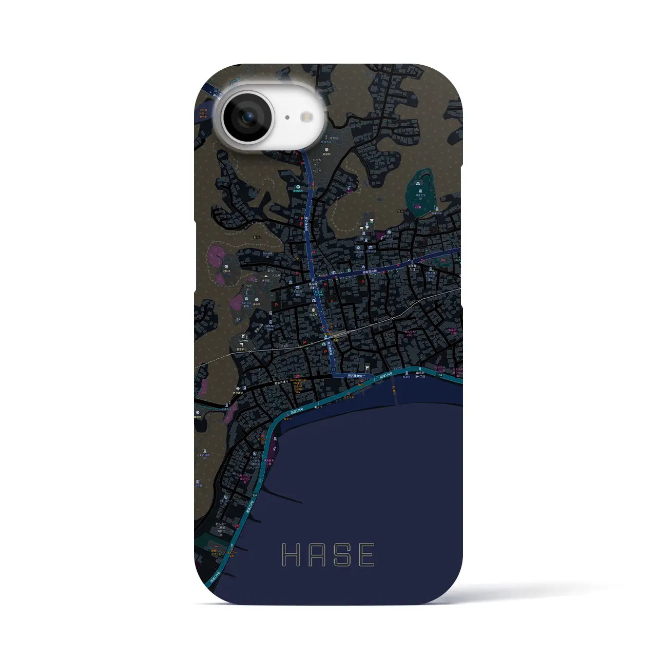 【長谷(神奈川県)】地図柄iPhoneケース(バックカバータイプ)