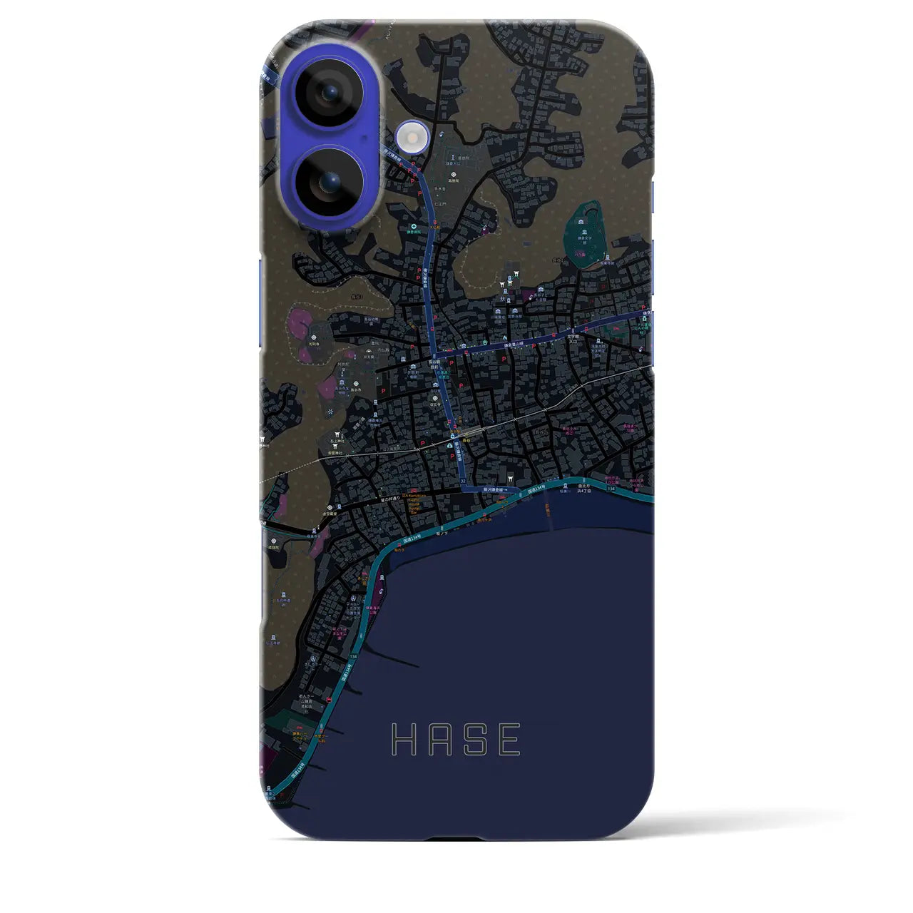 【長谷(神奈川県)】地図柄iPhoneケース(バックカバータイプ)