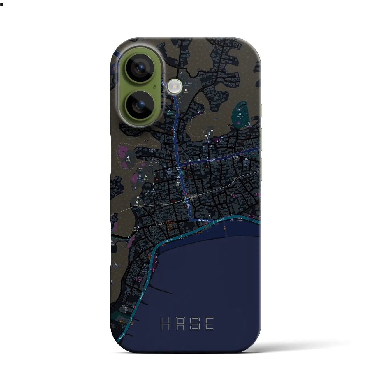 【長谷(神奈川県)】地図柄iPhoneケース(バックカバータイプ)