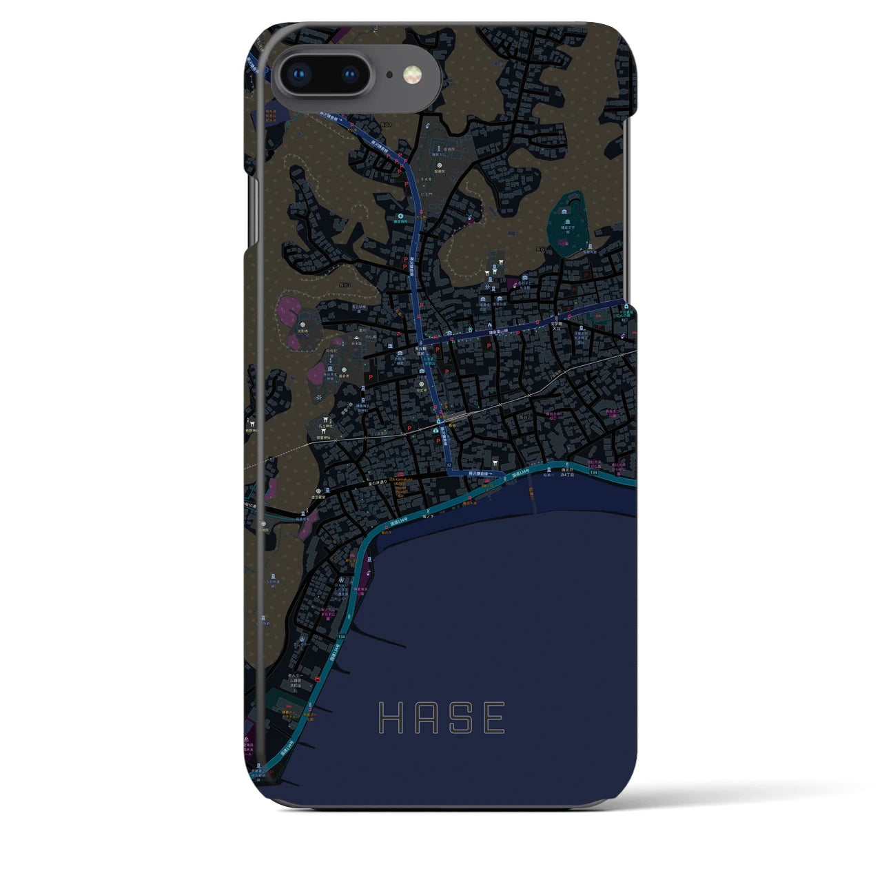 【長谷(神奈川県)】地図柄iPhoneケース(バックカバータイプ)