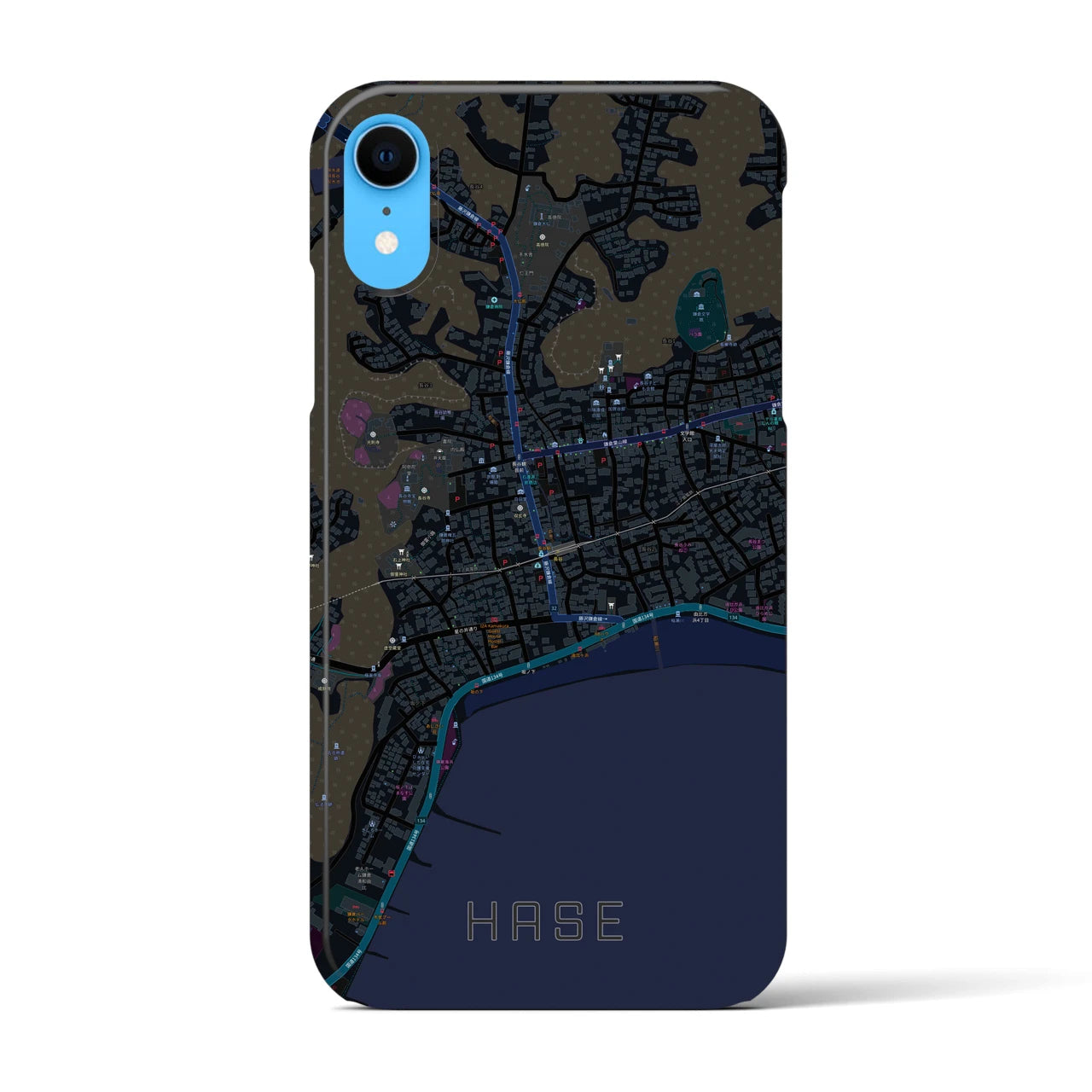 【長谷(神奈川県)】地図柄iPhoneケース(バックカバータイプ)