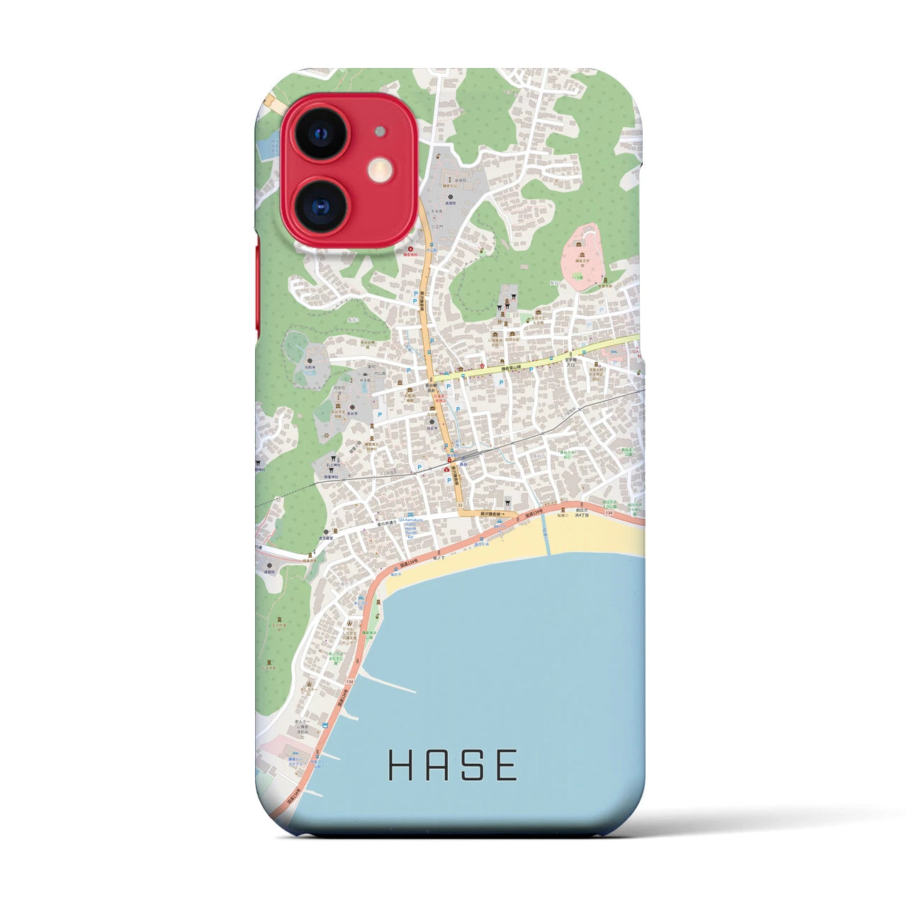 【長谷(神奈川県)】地図柄iPhoneケース(バックカバータイプ)