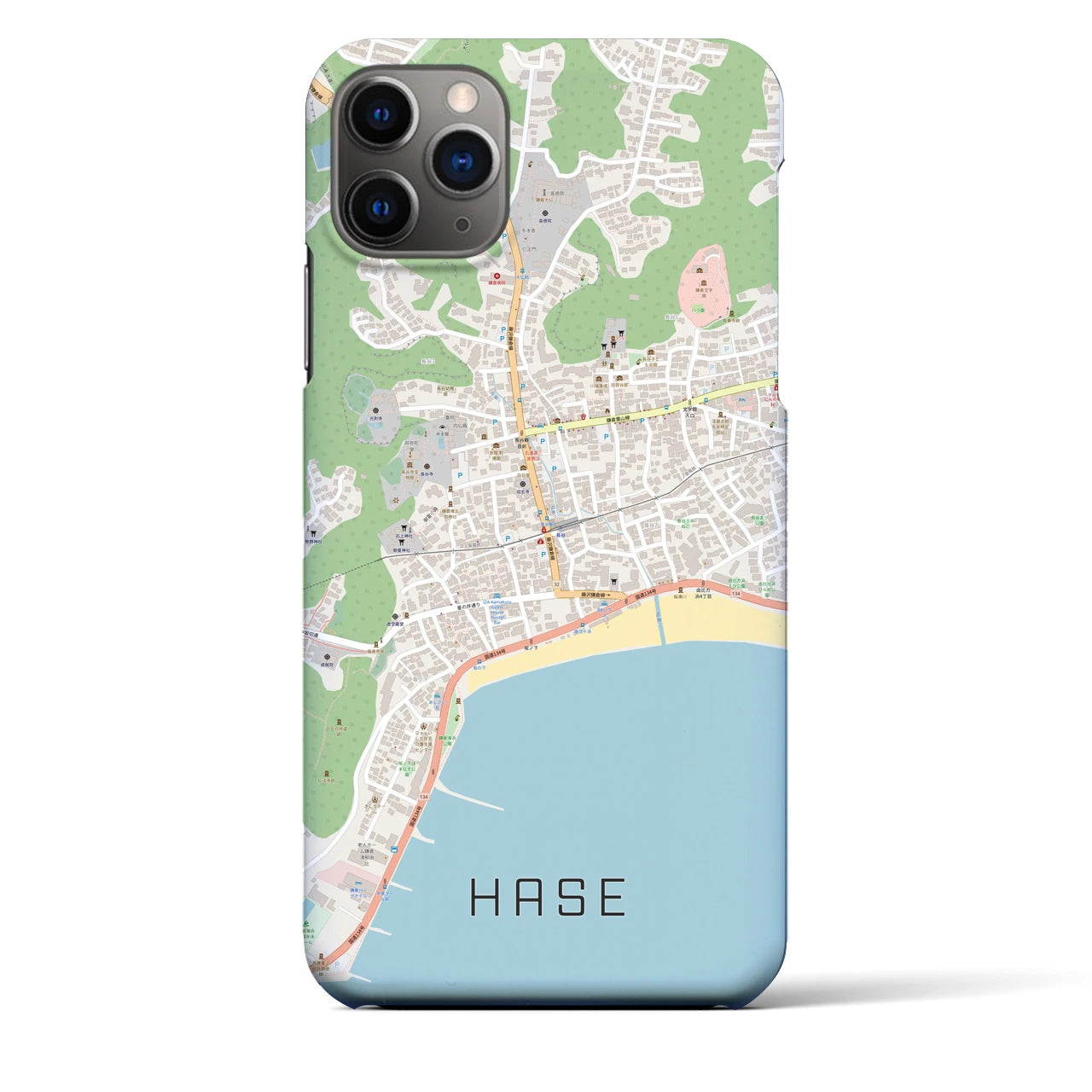 【長谷(神奈川県)】地図柄iPhoneケース(バックカバータイプ)