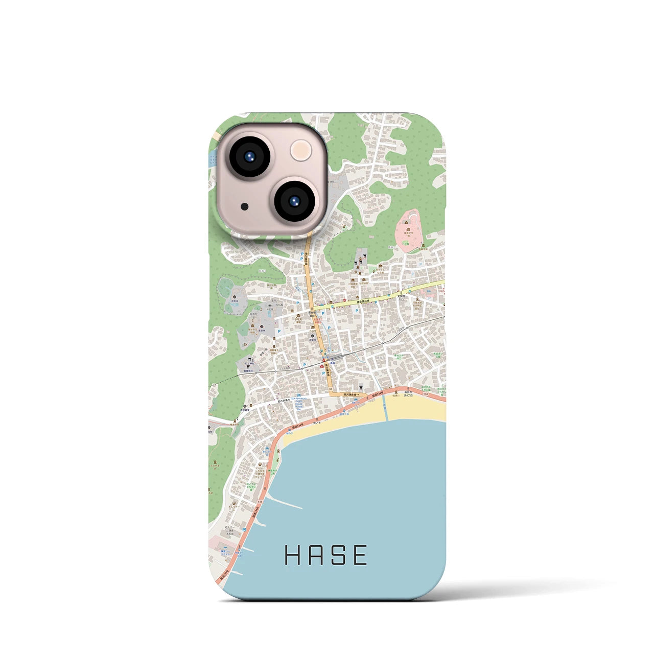 【長谷(神奈川県)】地図柄iPhoneケース(バックカバータイプ)