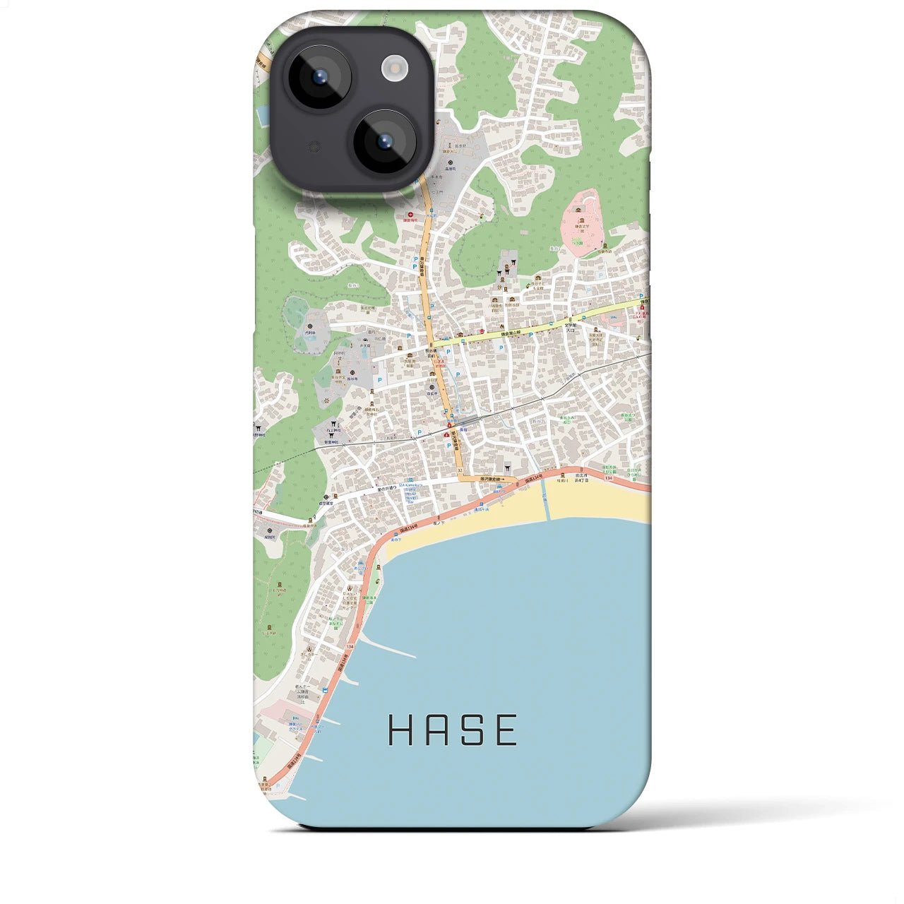 【長谷(神奈川県)】地図柄iPhoneケース(バックカバータイプ)