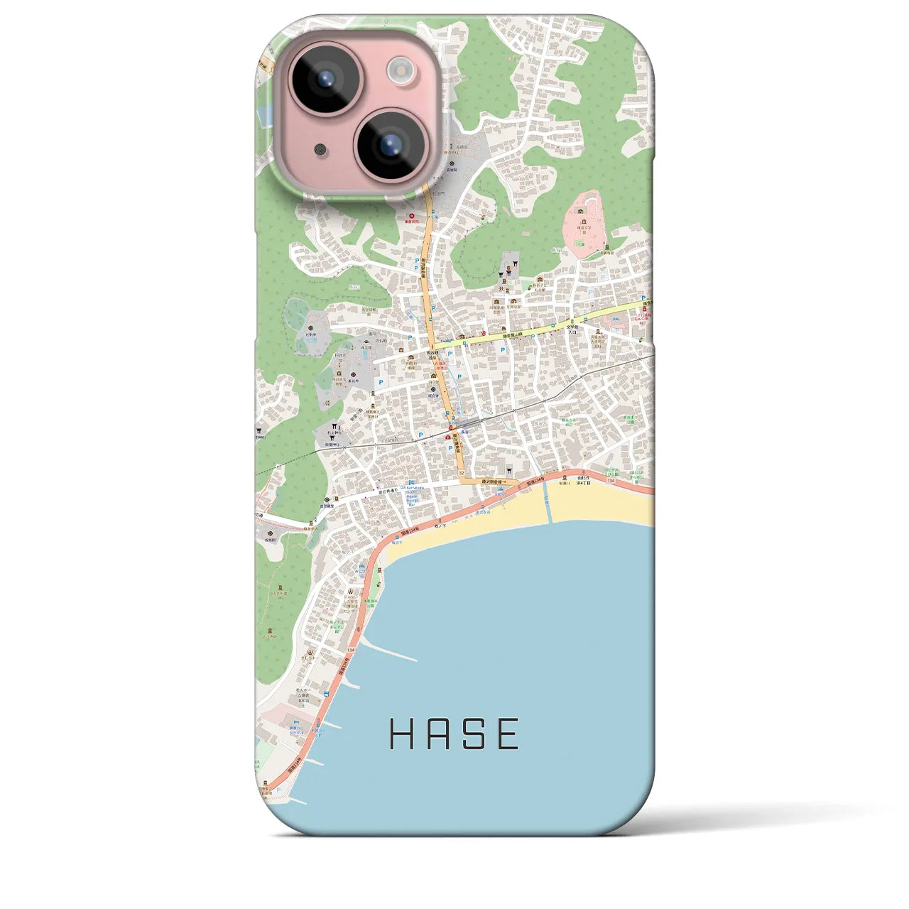 【長谷(神奈川県)】地図柄iPhoneケース(バックカバータイプ)