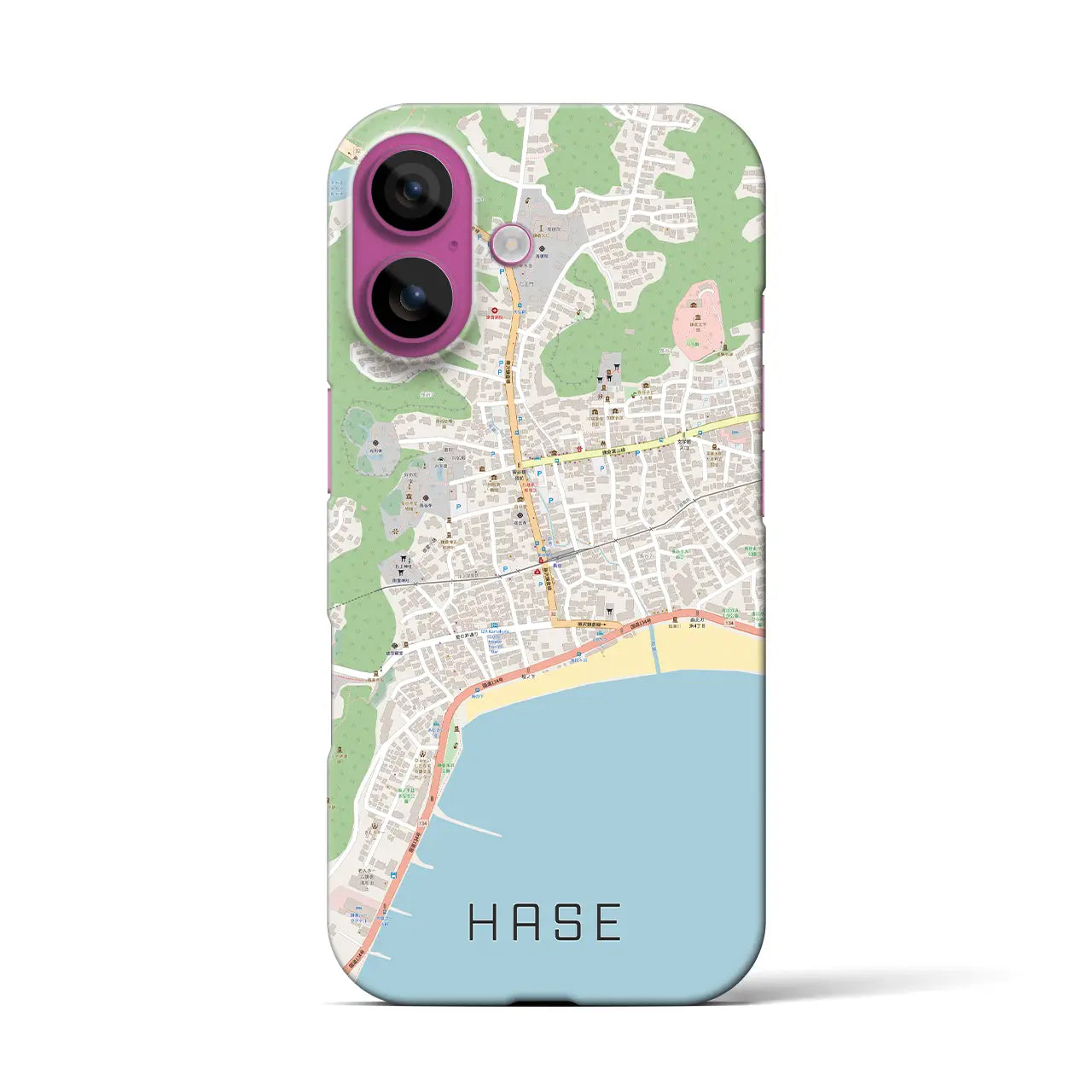 【長谷(神奈川県)】地図柄iPhoneケース(バックカバータイプ)