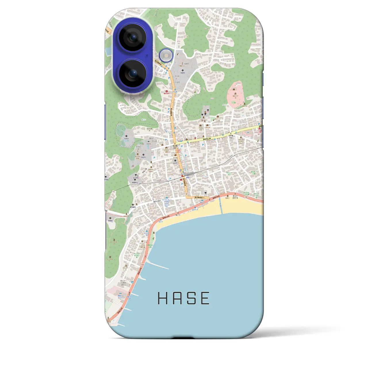 【長谷(神奈川県)】地図柄iPhoneケース(バックカバータイプ)ナチュラル・iPhone 16 Pro Max 用