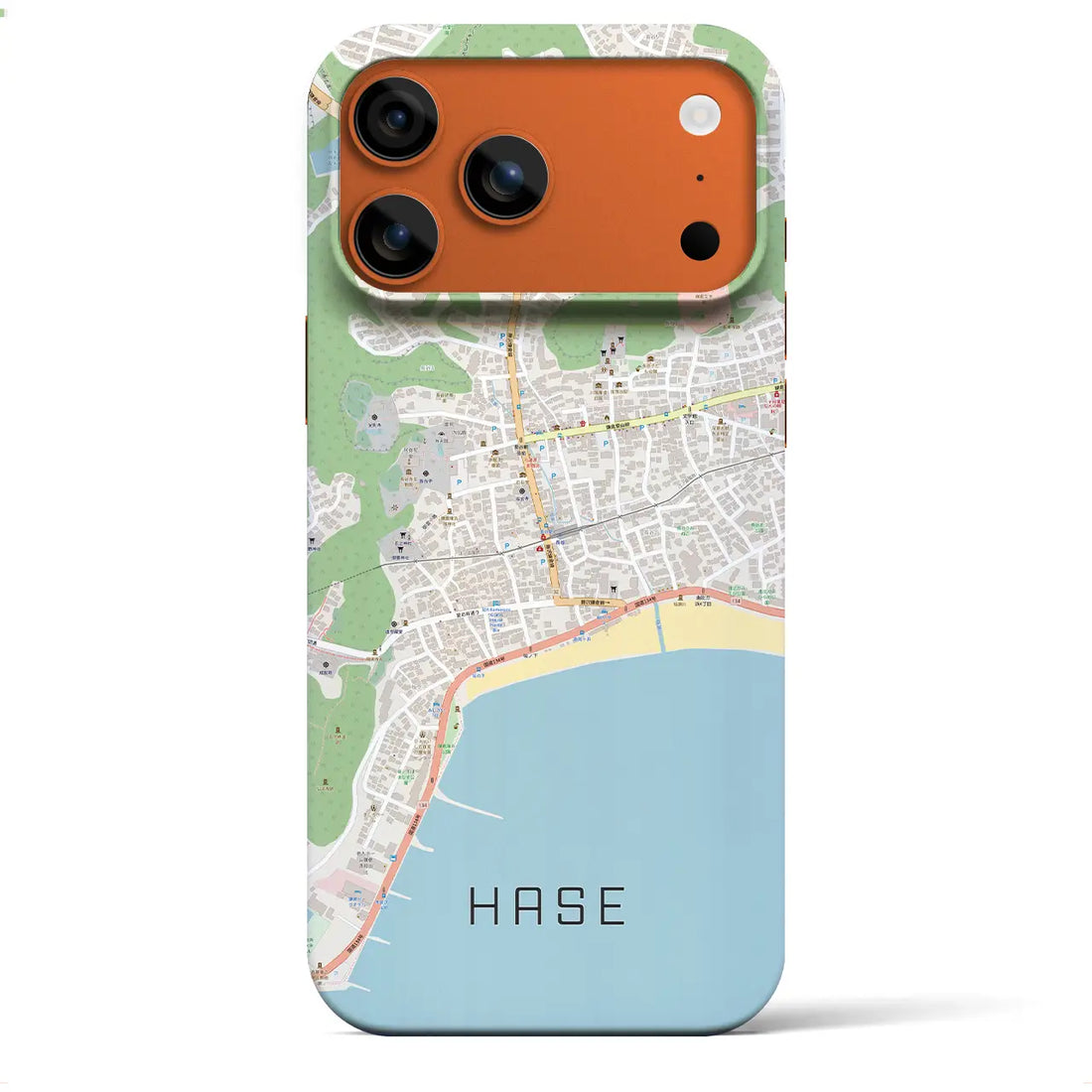 【長谷(神奈川県)】地図柄iPhoneケース(バックカバータイプ)ナチュラル・iPhone 17 Pro Max 用