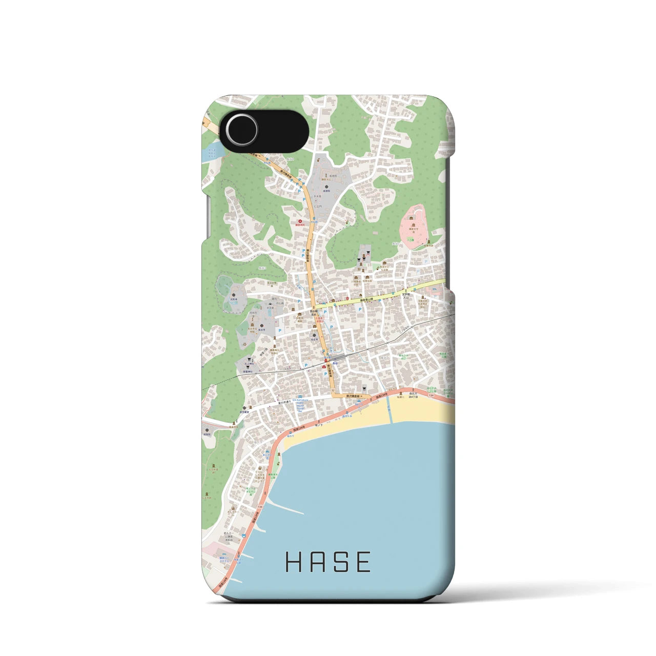 【長谷(神奈川県)】地図柄iPhoneケース(バックカバータイプ)