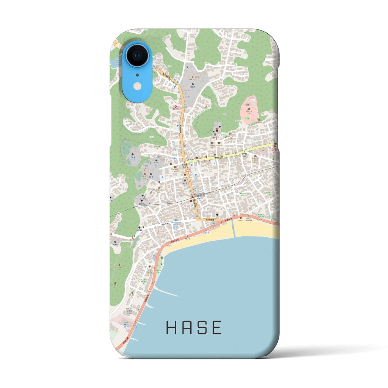 【長谷(神奈川県)】地図柄iPhoneケース(バックカバータイプ)