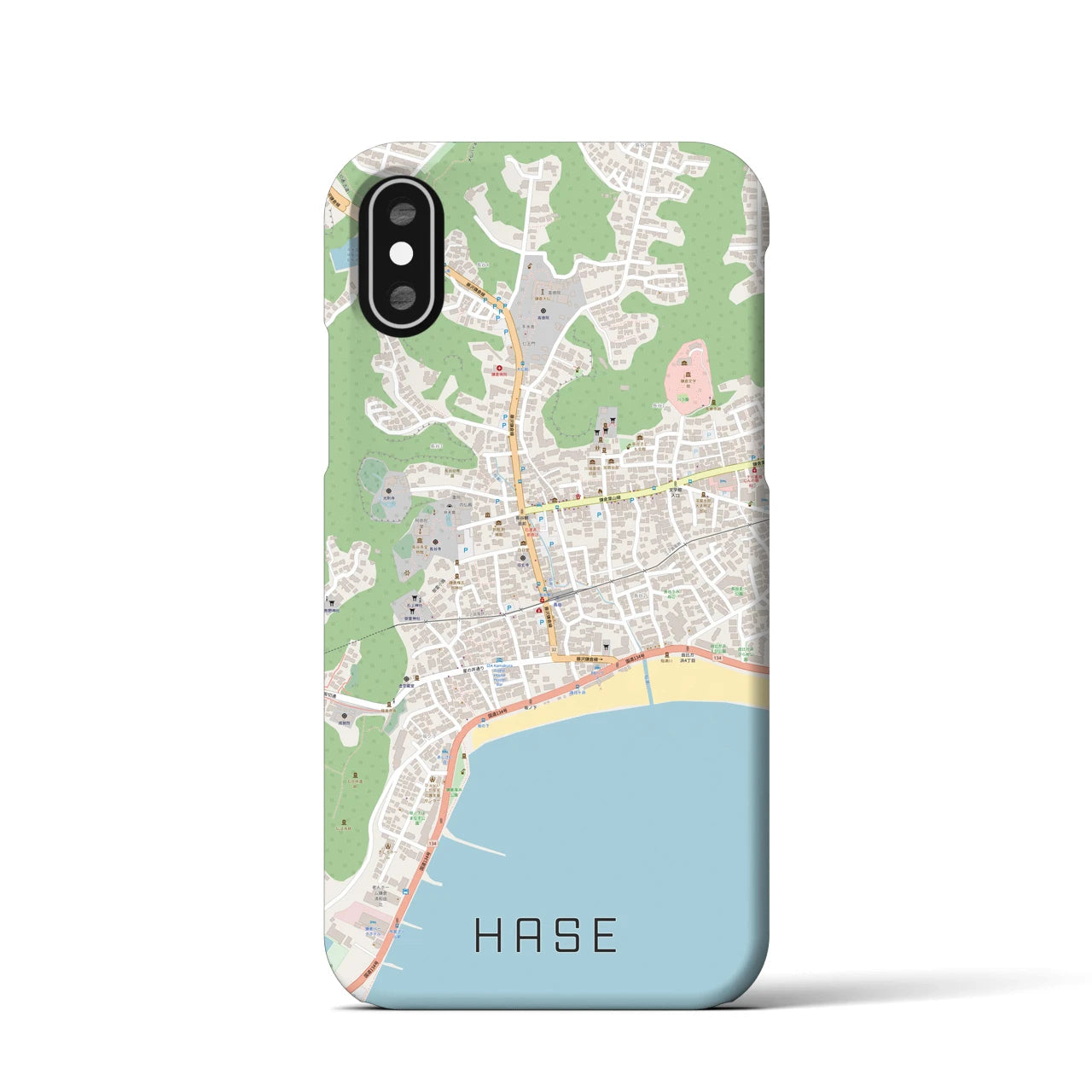 【長谷(神奈川県)】地図柄iPhoneケース(バックカバータイプ)