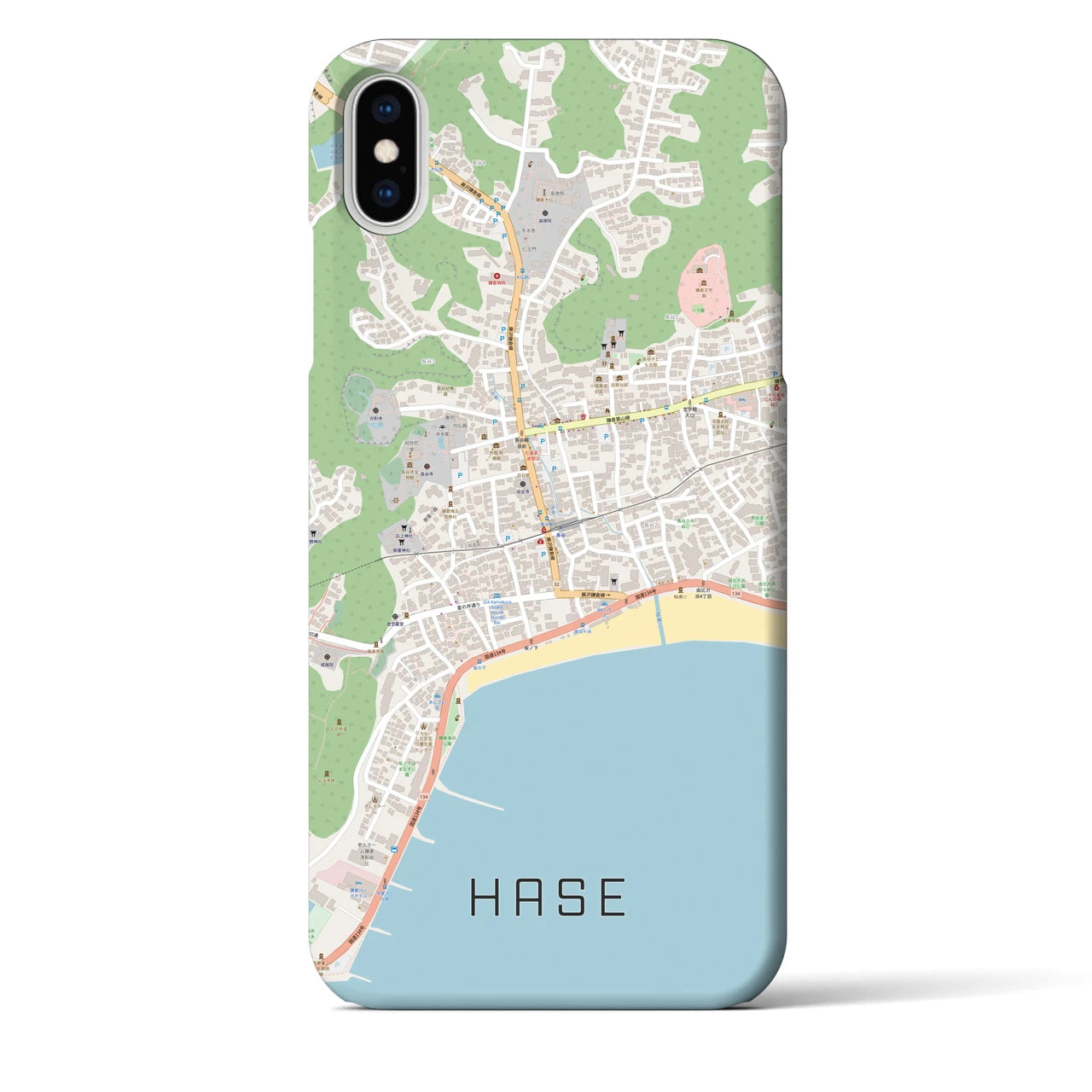 【長谷(神奈川県)】地図柄iPhoneケース(バックカバータイプ)