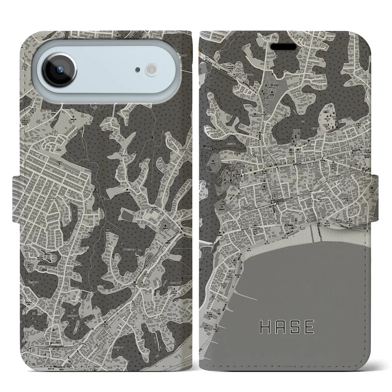 【長谷(神奈川県)】地図柄iPhoneケース(手帳タイプ)