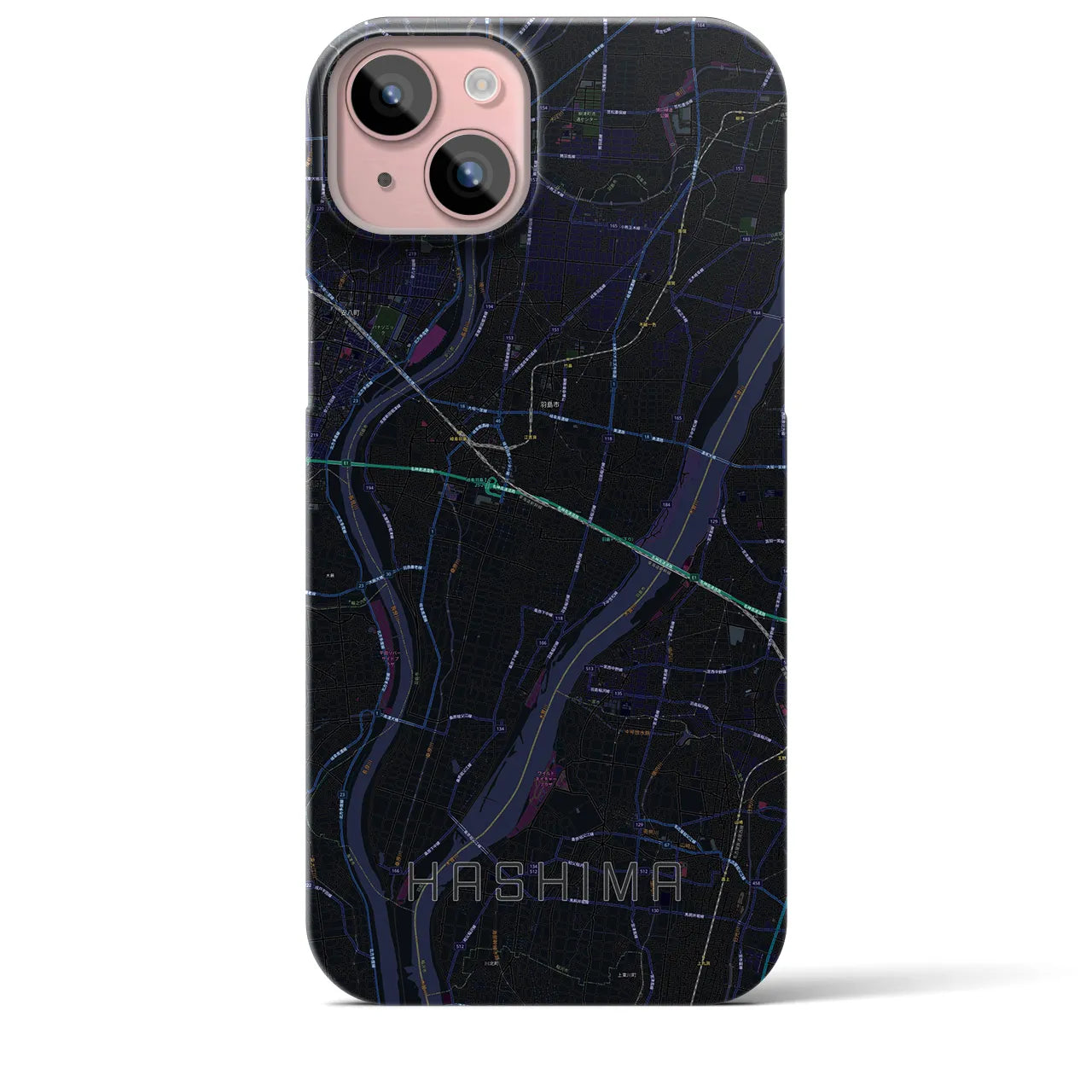 【羽島(岐阜県)】地図柄iPhoneケース(バックカバータイプ)