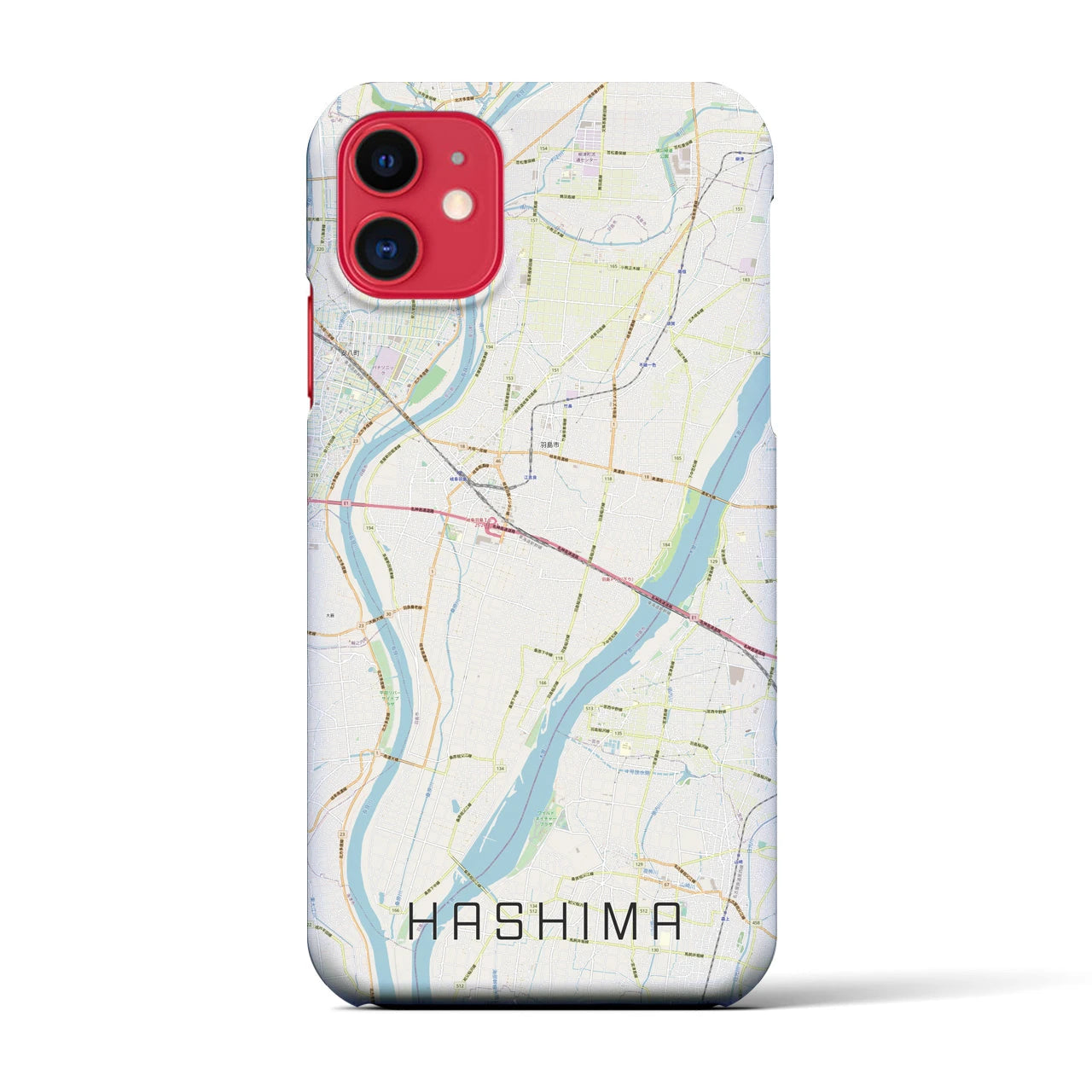 【羽島(岐阜県)】地図柄iPhoneケース(バックカバータイプ)
