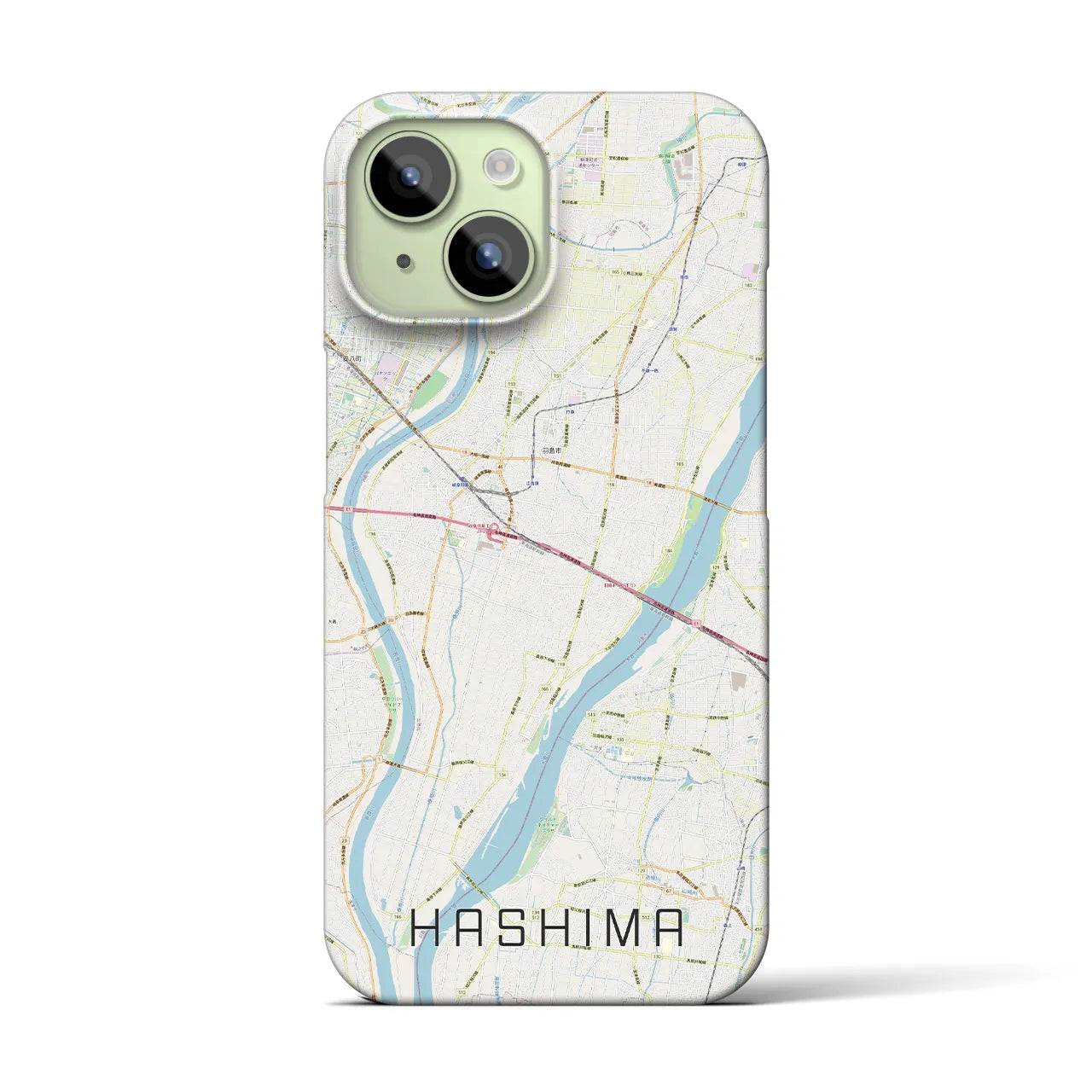 【羽島(岐阜県)】地図柄iPhoneケース(バックカバータイプ)