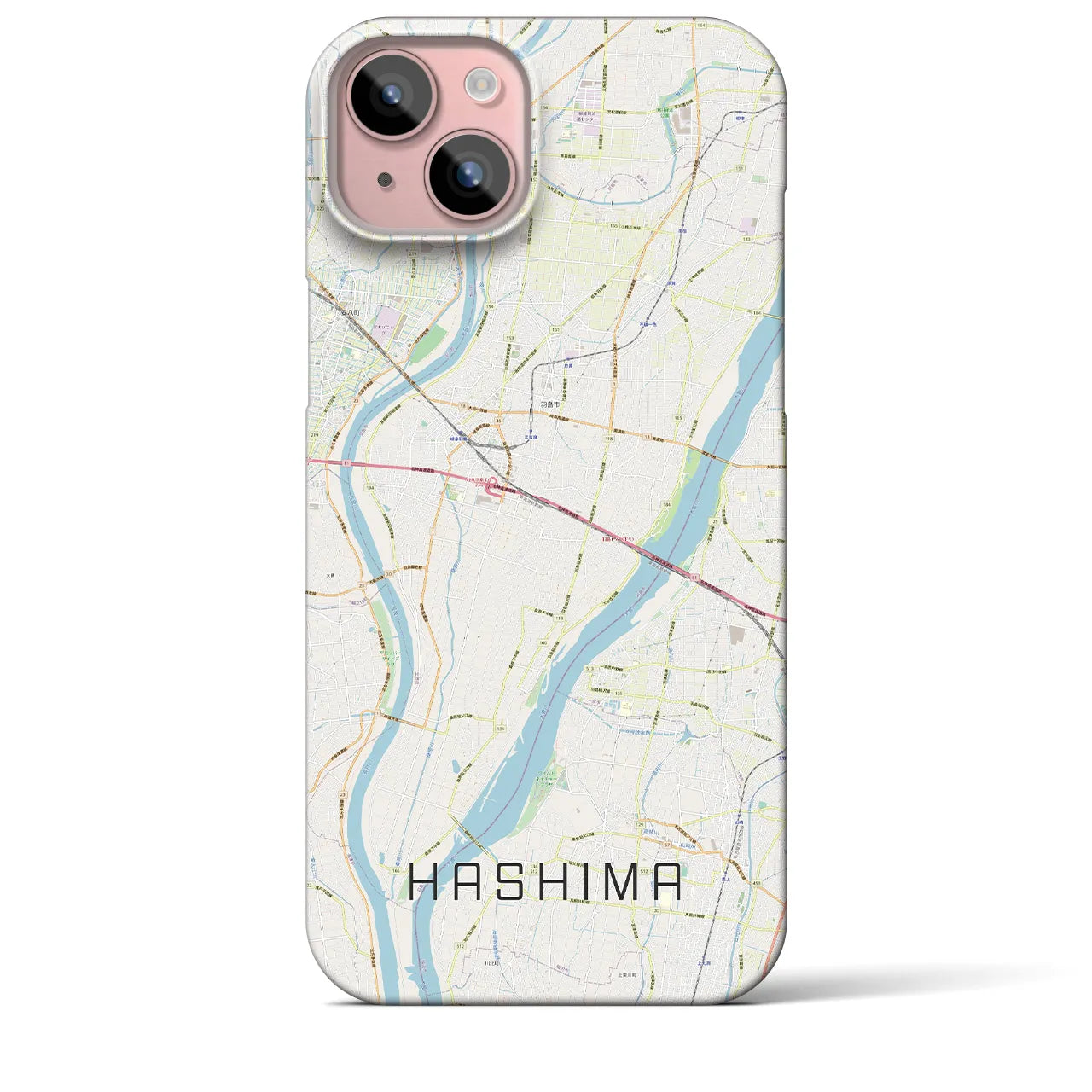 【羽島(岐阜県)】地図柄iPhoneケース(バックカバータイプ)