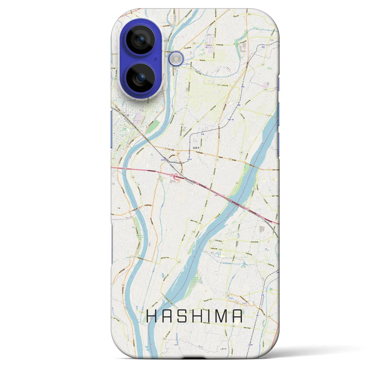 【羽島(岐阜県)】地図柄iPhoneケース(バックカバータイプ)ナチュラル・iPhone 16 Pro Max 用