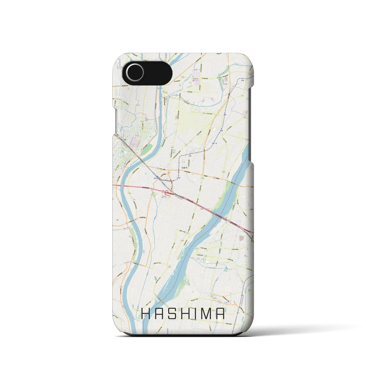 【羽島(岐阜県)】地図柄iPhoneケース(バックカバータイプ)