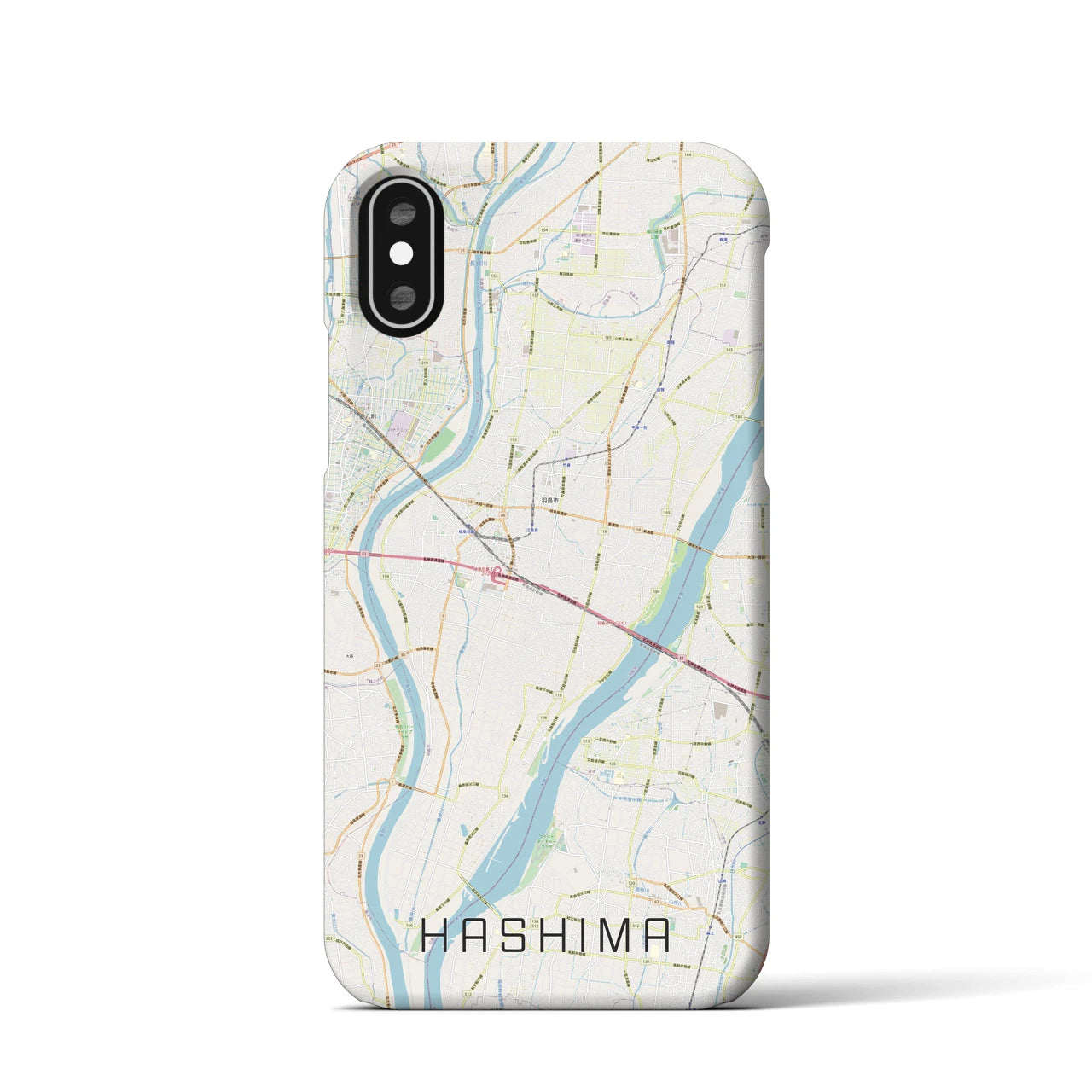 【羽島(岐阜県)】地図柄iPhoneケース(バックカバータイプ)