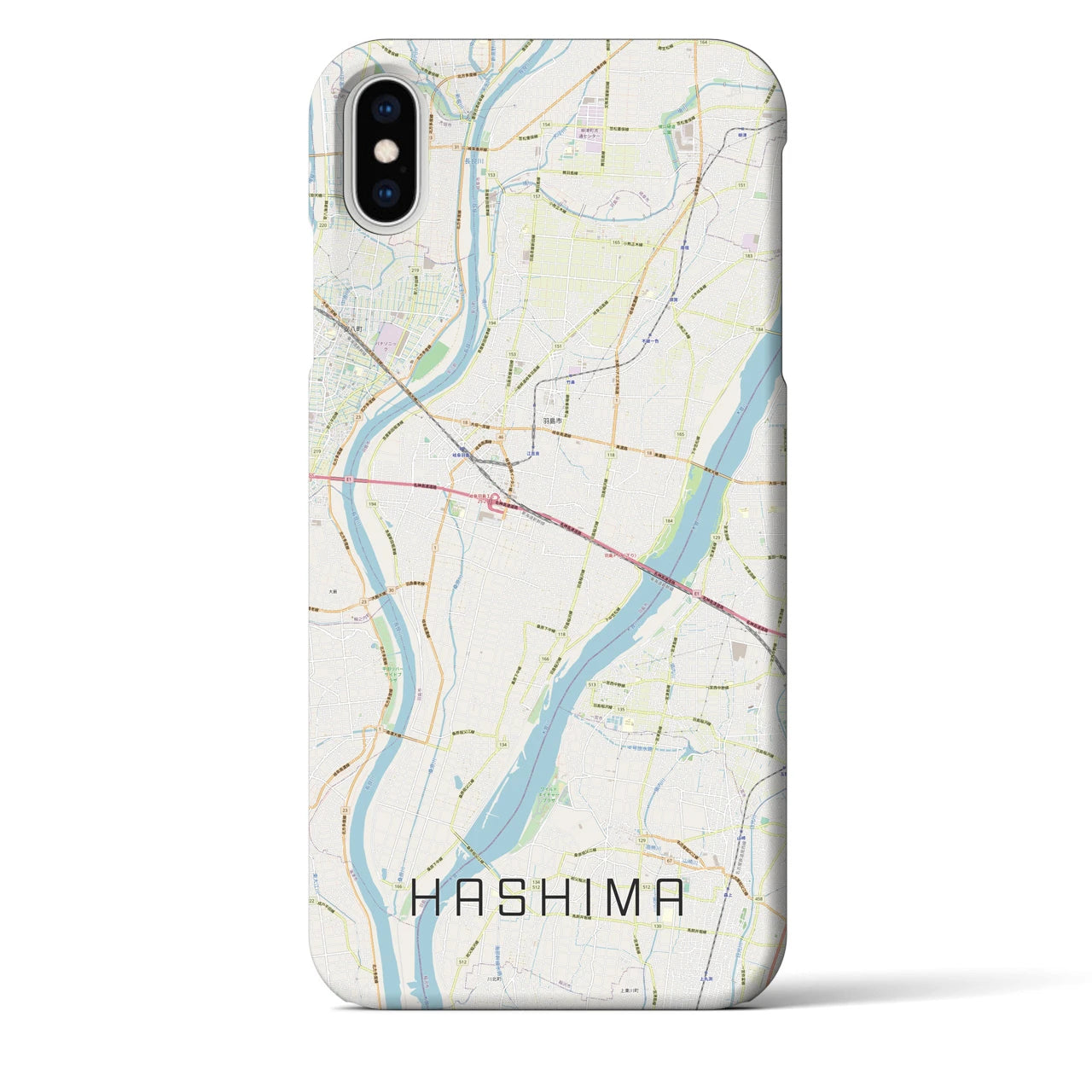 【羽島(岐阜県)】地図柄iPhoneケース(バックカバータイプ)