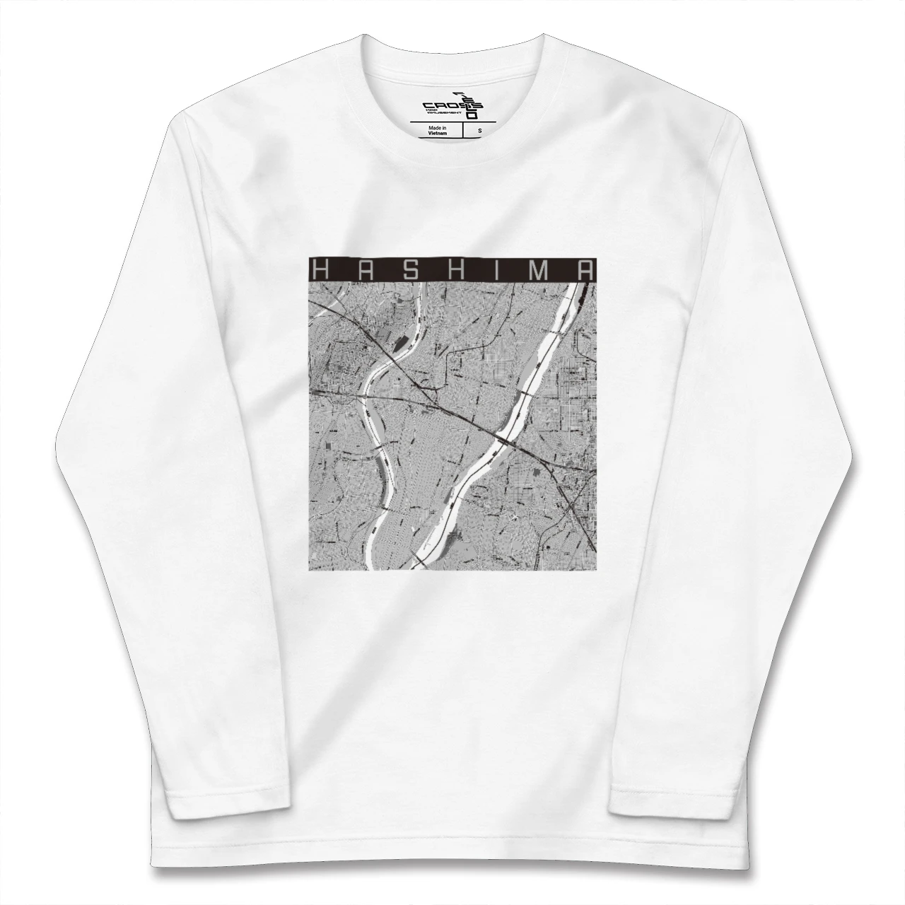 【羽島(岐阜県)】地図柄ロングスリーブTシャツ