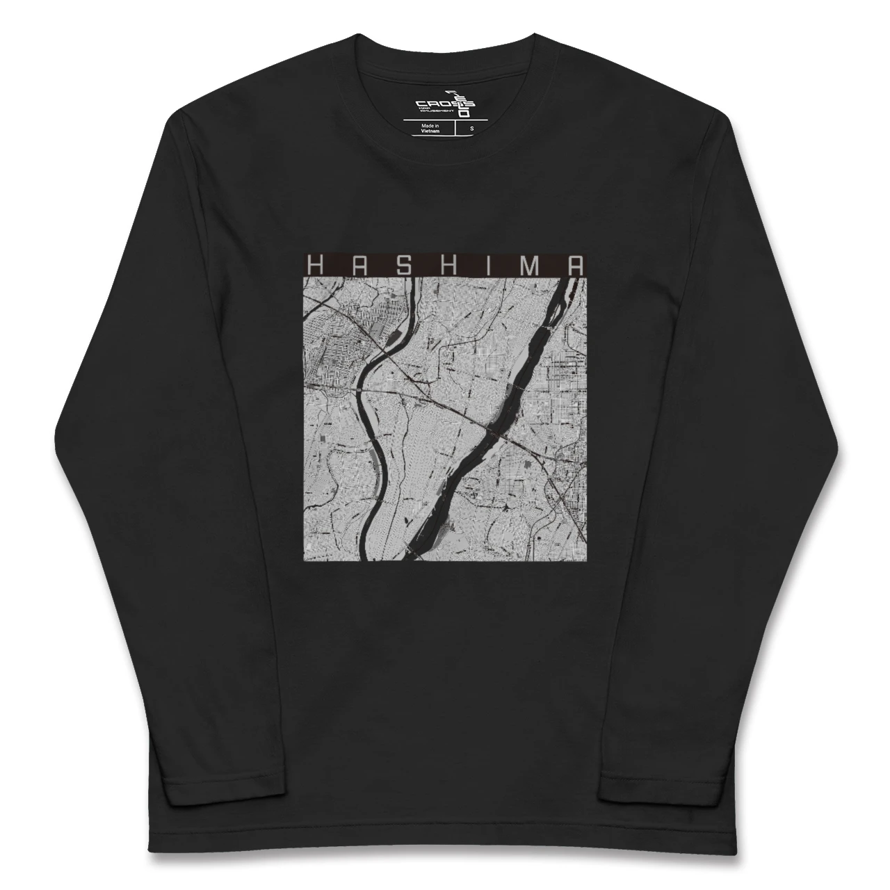 【羽島(岐阜県)】地図柄ロングスリーブTシャツ